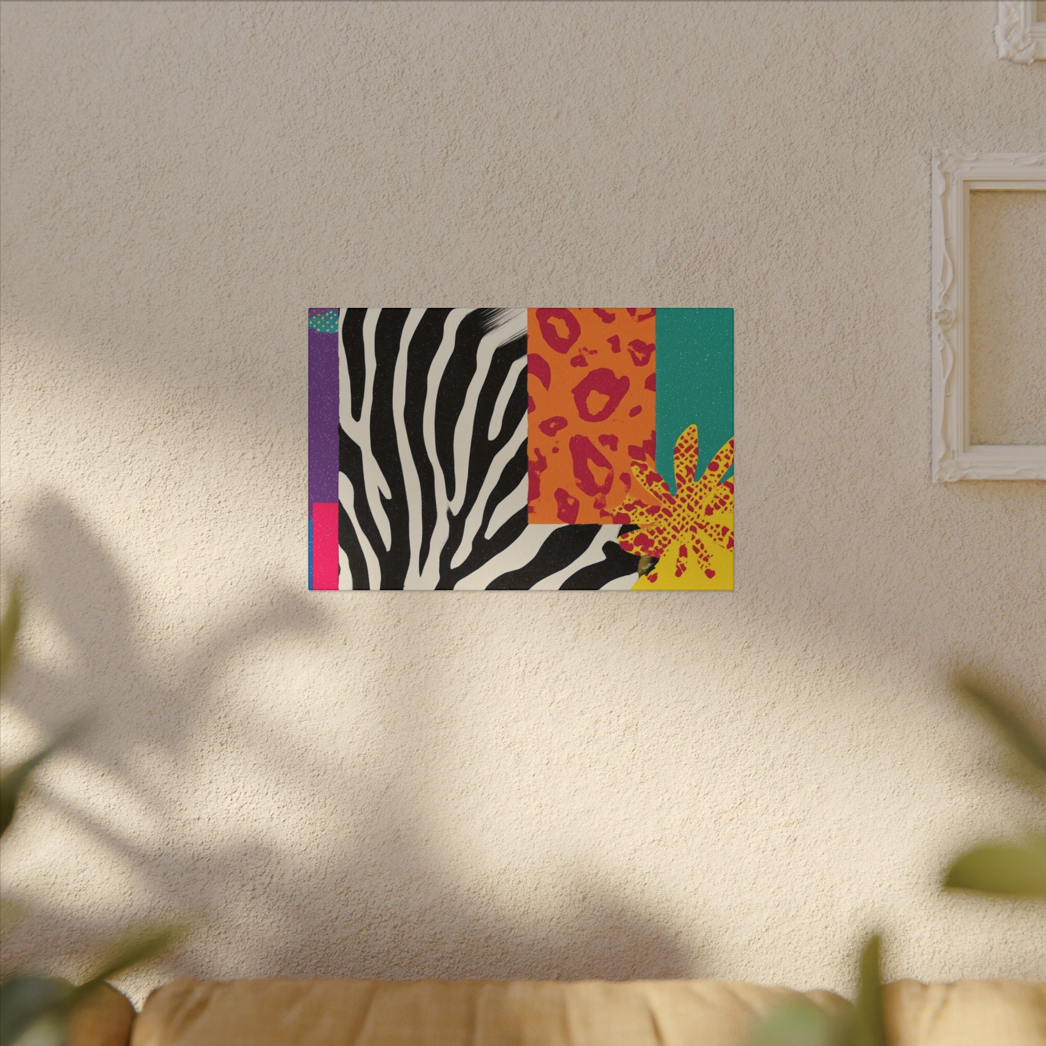 Copy of Pop Geometry: Zebra Leopard Fusion, Geometric Color Block, Modern Abstract Design   |   Custom Orders Accepted