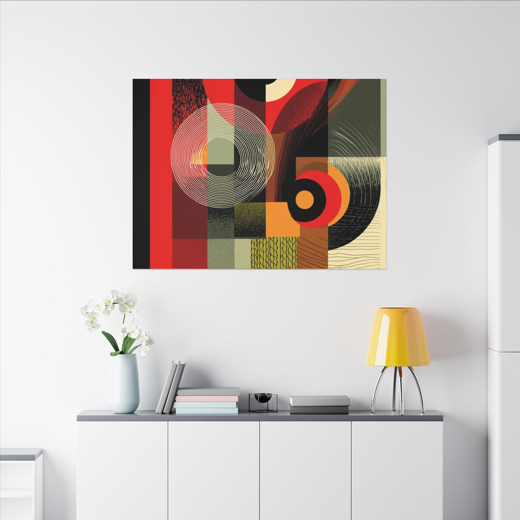 Geometric Convergence: Mid-Century Modern Abstract, Constructivist Design Principles, Bold Chromatic Composition   |   Custom Orders