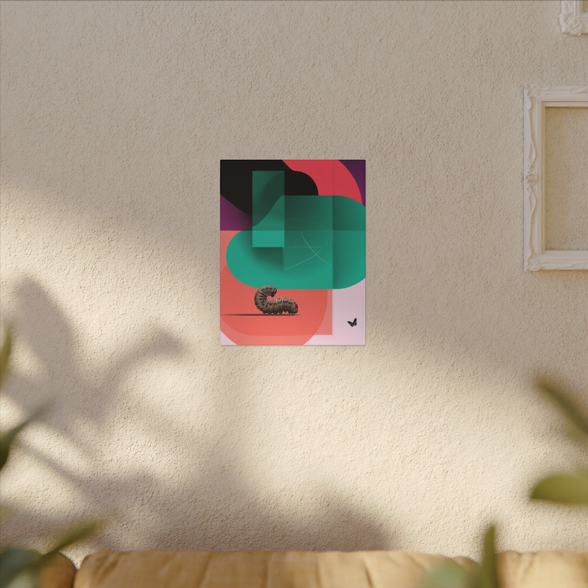 Metamorphosis in Geometry: Abstract Caterpillar Design, Geometric Color Study   |    Custom Orders Available