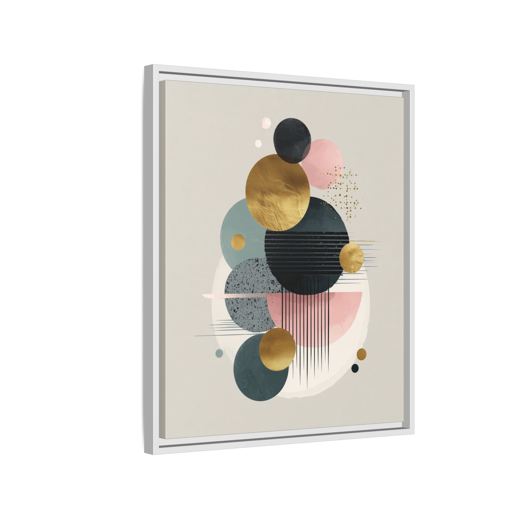 Geometric Harmony: Intersecting Circles, Mid-Century Modern Design, Abstract Metallic Composition   |   Custom Orders Accepted