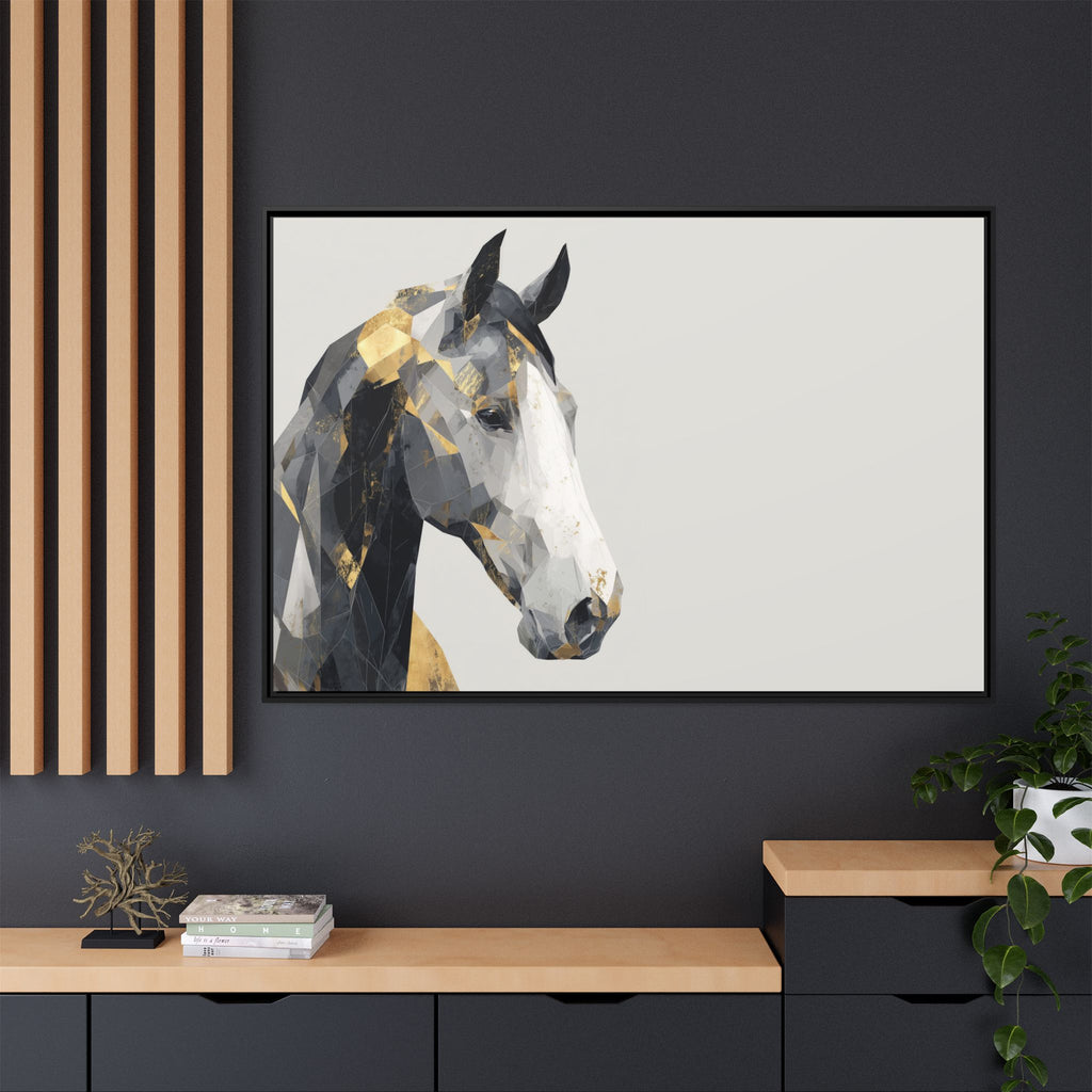 Geometric Stallion: Cubist Equine Art, Modern Metallic Polygonal Design   |  Personalized & Custom Orders Available