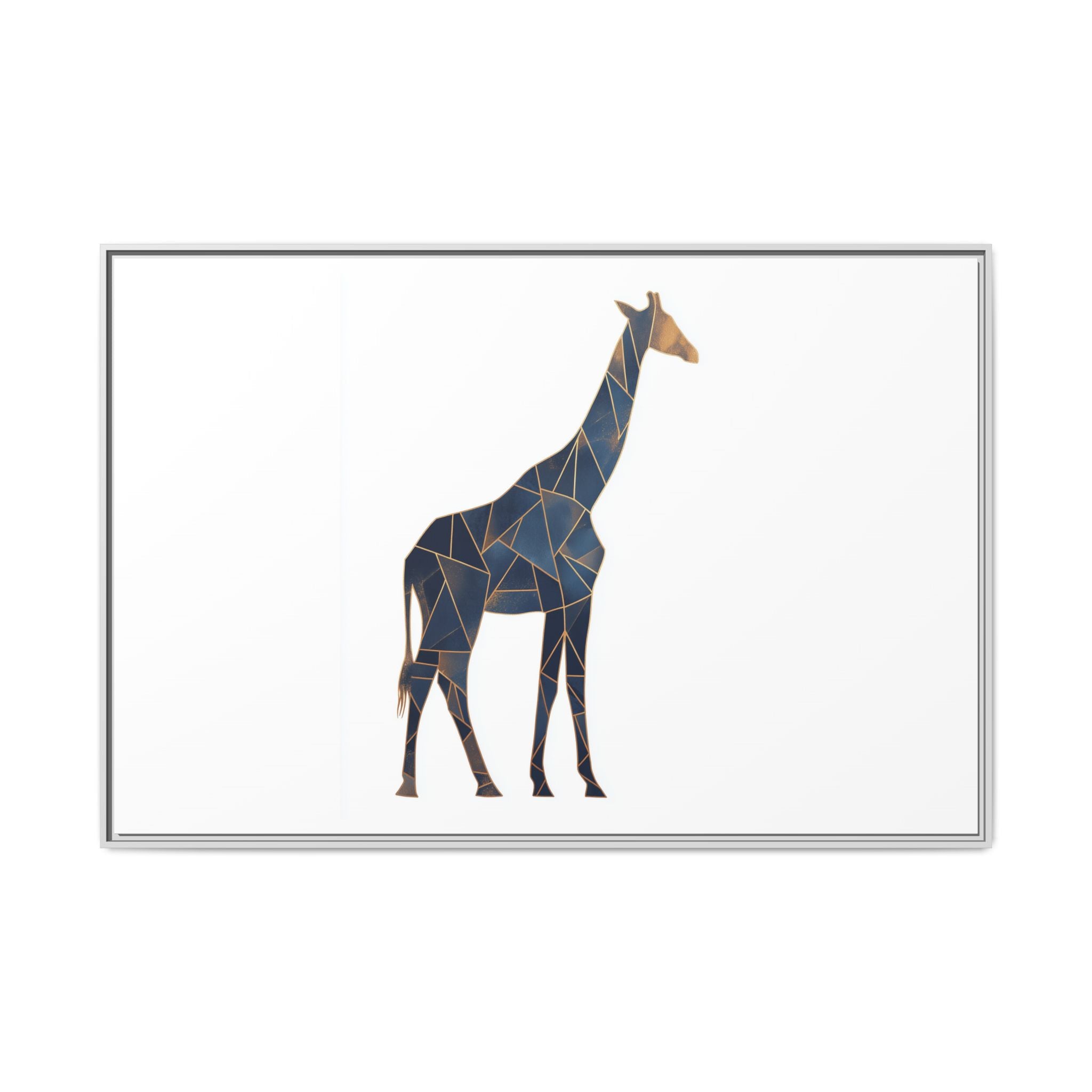 Fragmented Giraffe: Geometric Mosaic Art, Contemporary Blue Silhouette   |  Personalized & Custom Orders Available