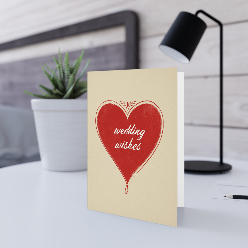 Wedding Wishes Greeting Card — Heart Design Wedding Card
