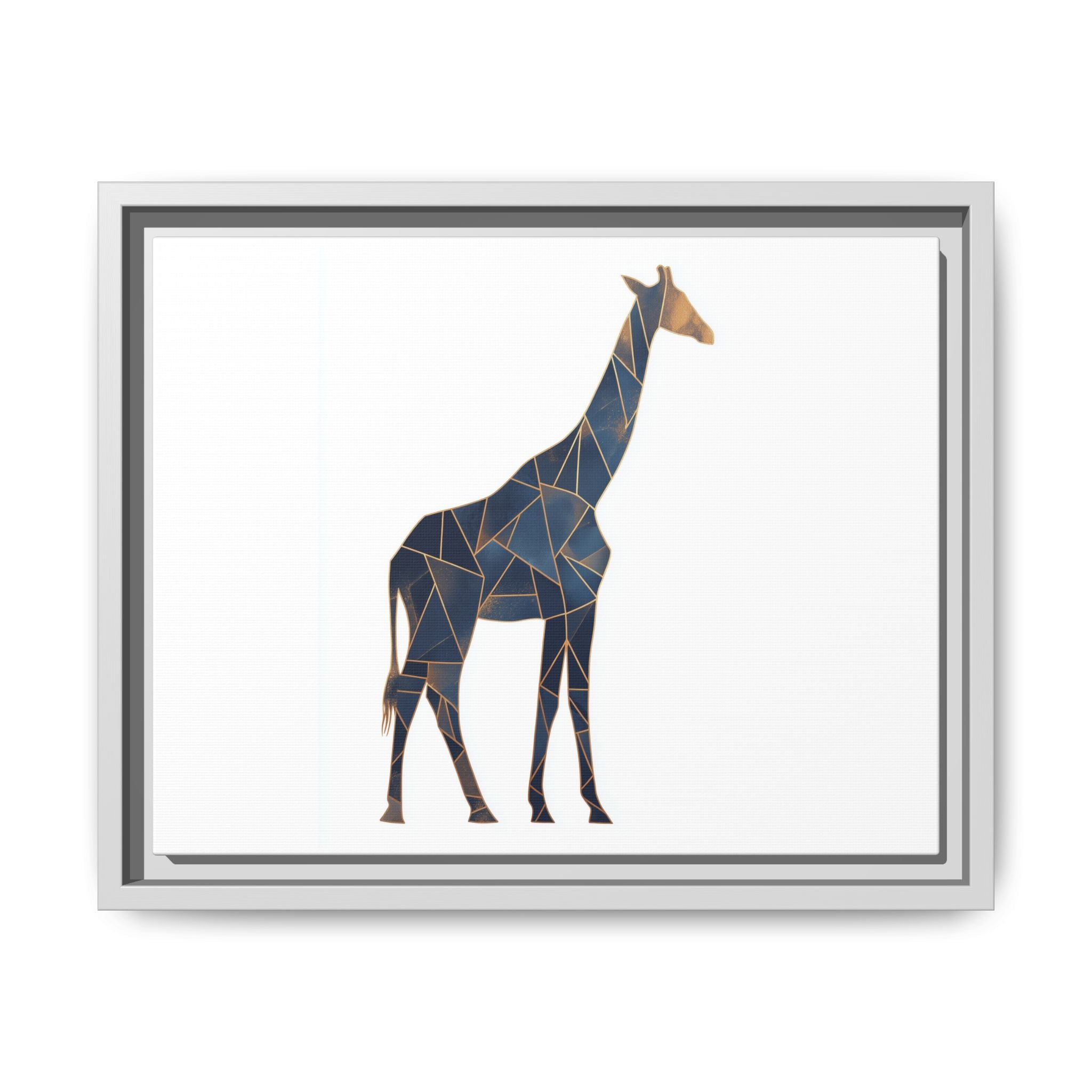 Fragmented Giraffe: Geometric Mosaic Art, Contemporary Blue Silhouette   |  Personalized & Custom Orders Available