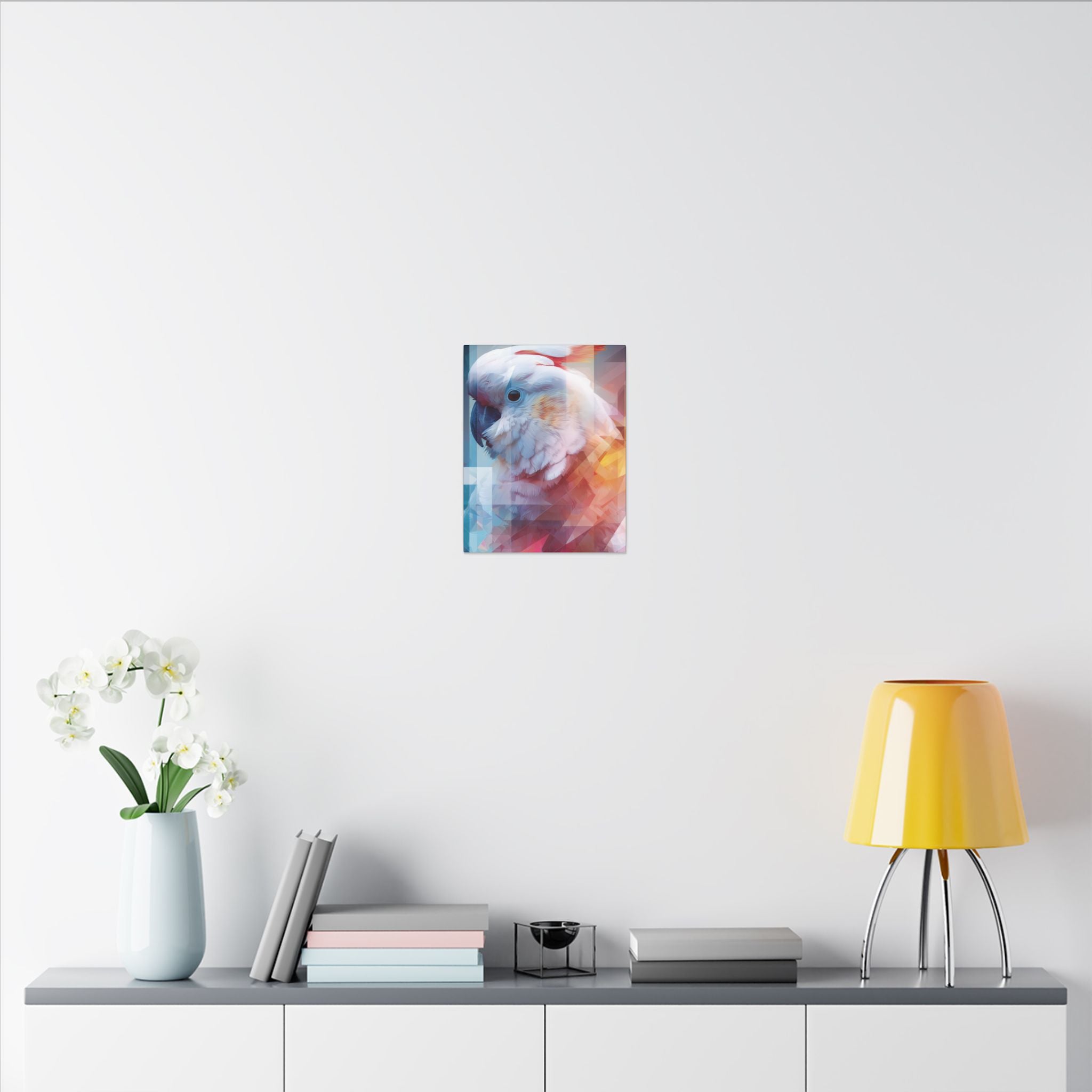 Geometric Cockatoo: Prismatic Wildlife Portrait, Low-Poly Digital Art   |    Custom Orders Available