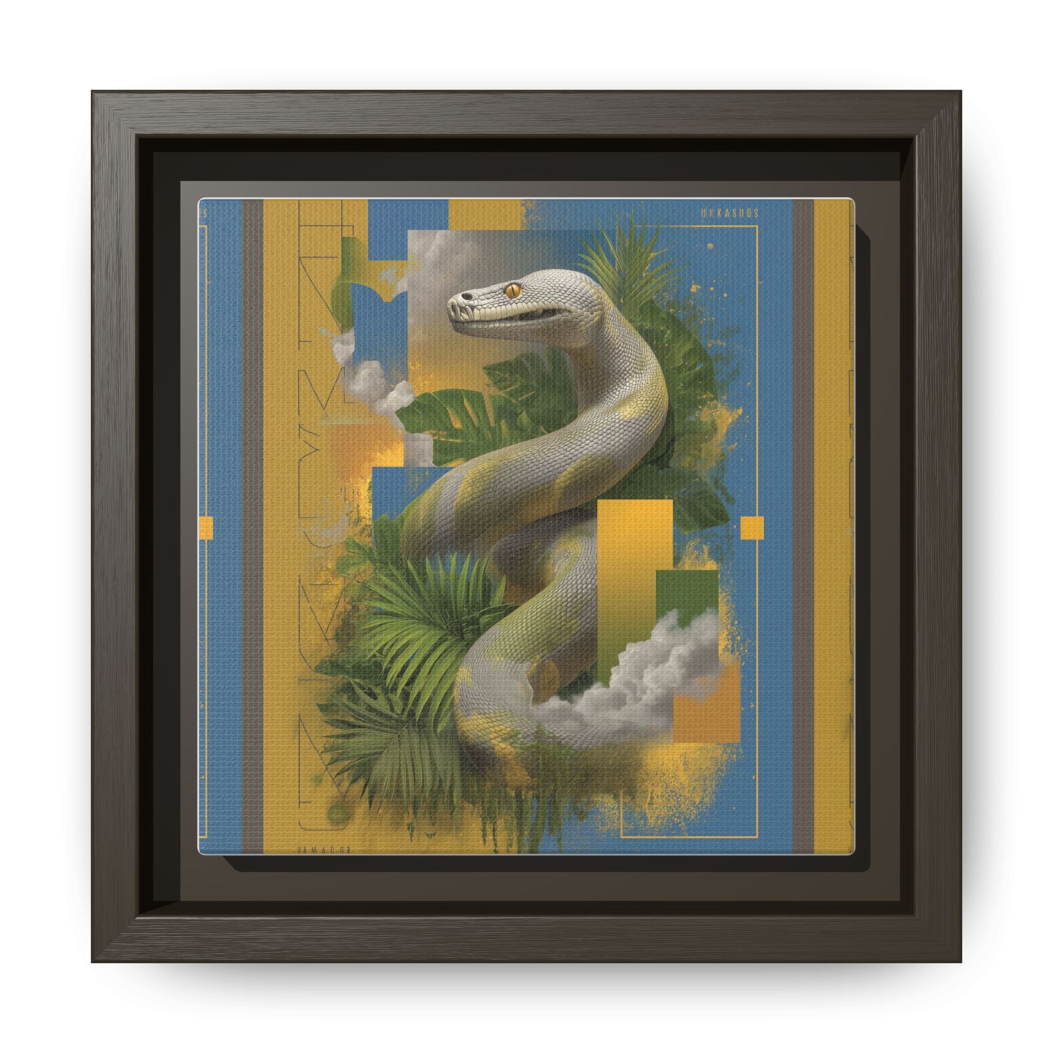 Serpent of Surreal Geometries: Tropical Hyperrealism, Digital Snake Illustration   |    Custom Orders Available