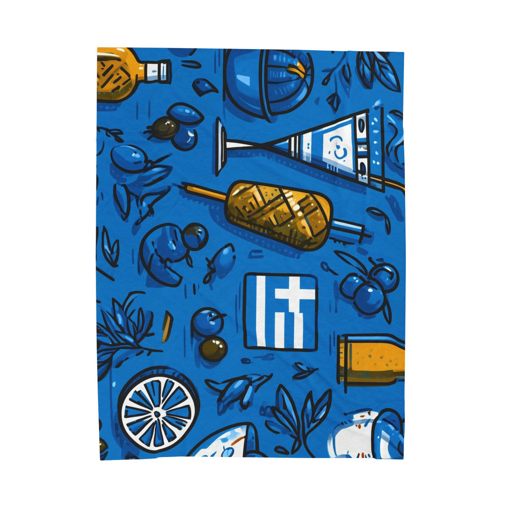 Greek Cultural Symphony Quilt Doona Duvet Cover : Aegean Blue Celebration, Mediterranean Graphic Design Mosaic   |   Custom Orders Accepted