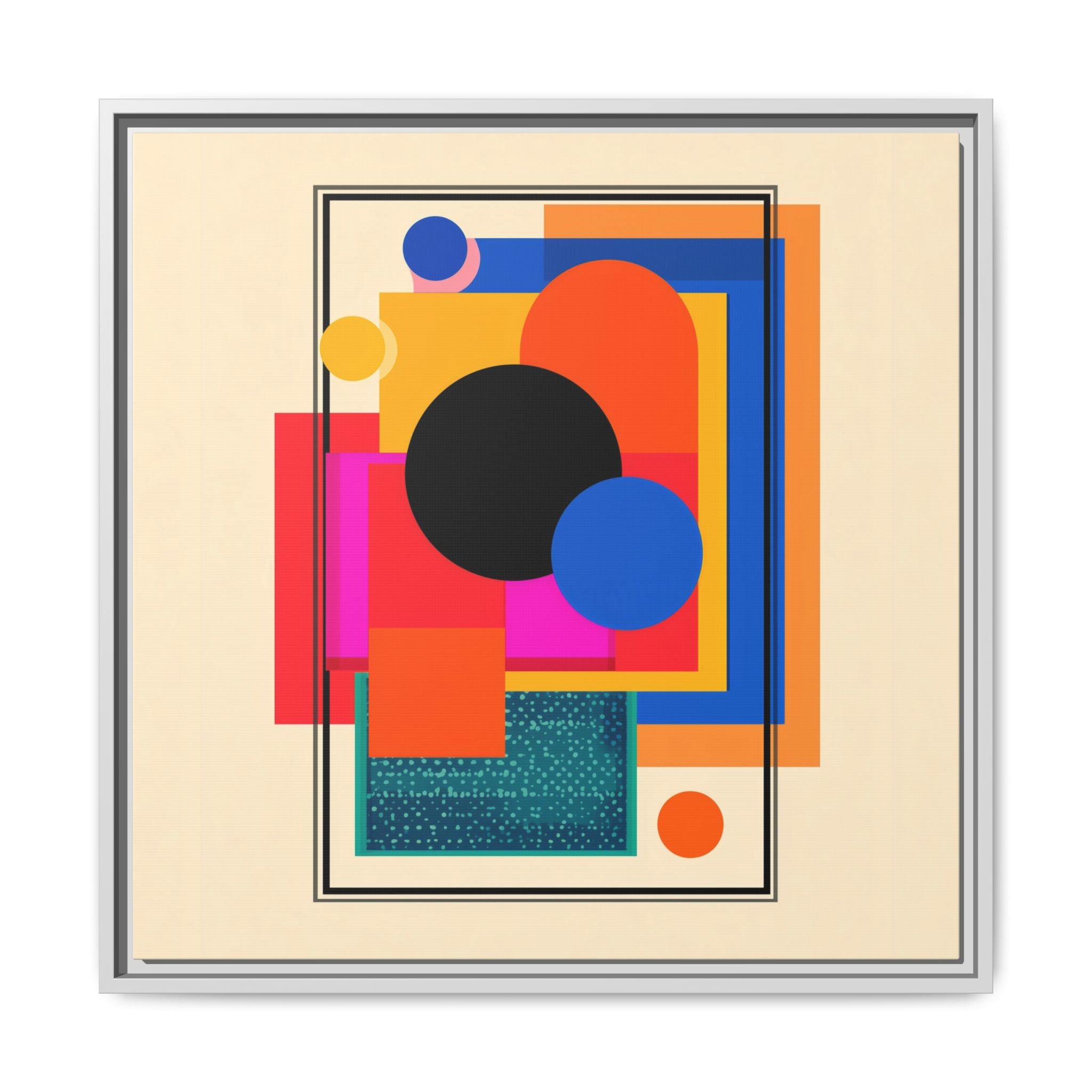 Geometric Harmony: Abstract Color Blocks, Mid-Century Modern Design, Minimalist Art Composition   |   Custom Orders Accepted