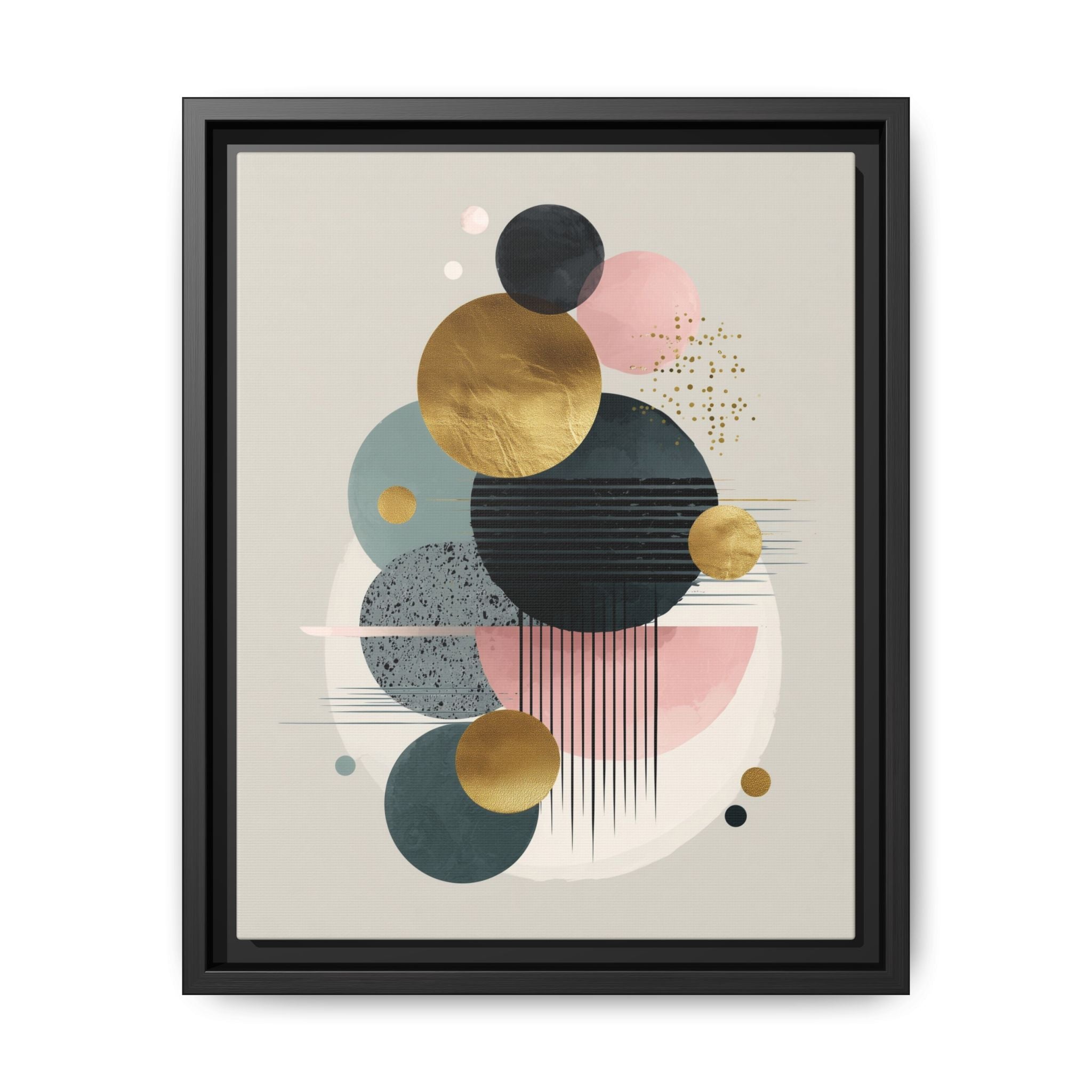 Geometric Harmony: Intersecting Circles, Mid-Century Modern Design, Abstract Metallic Composition   |   Custom Orders Accepted