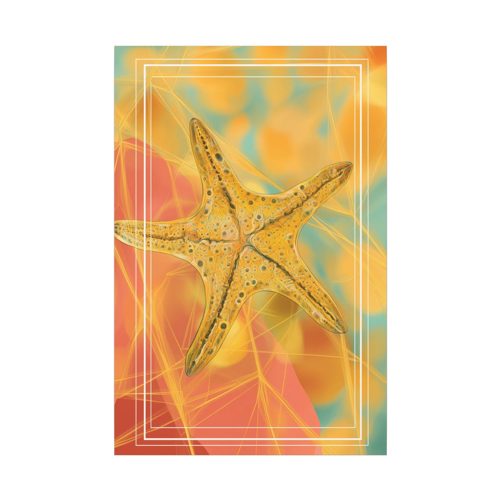 Golden Marine Geometry: Starfish Textures in Digital Art, Oceanic Abstract Composition   |    Custom Orders Available