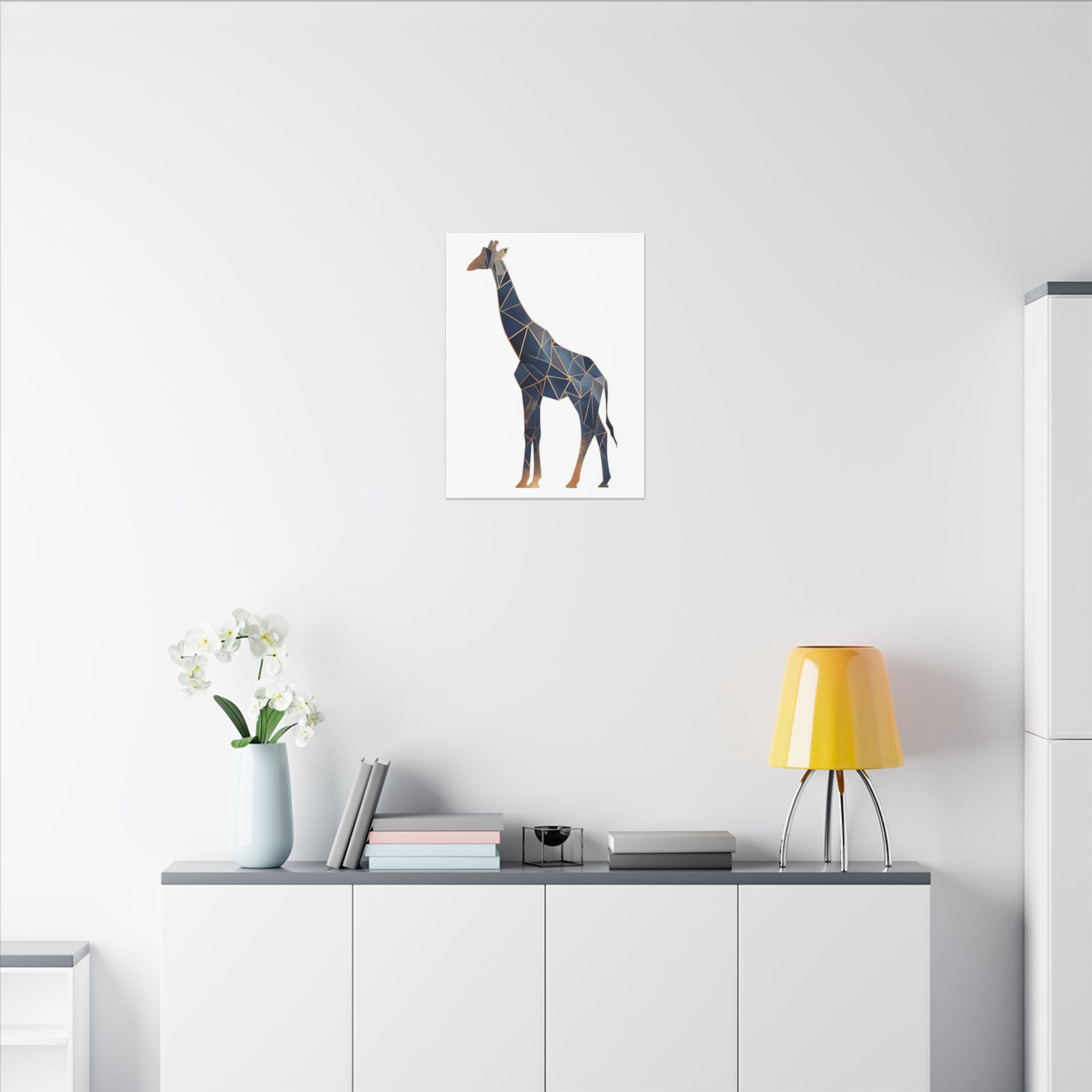 Fractured Geometry: Giraffe in Blue, Mosaic Triangulation, Modern Wildlife Art   |  Personalized & Custom Orders Available