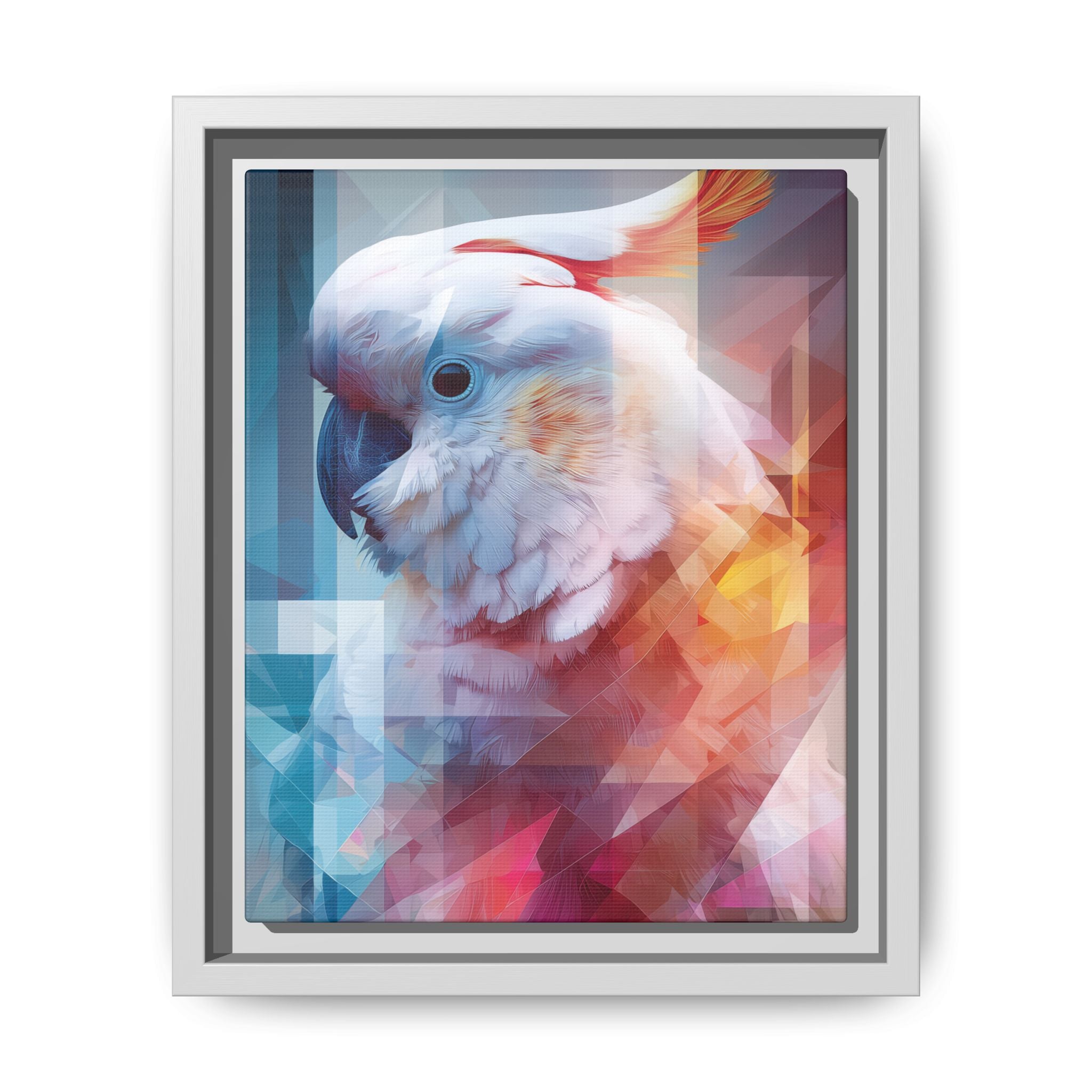 Fractured Cockatoo: Geometric Wildlife Portrait, Low-Poly Digital Art   |    Custom Orders Available