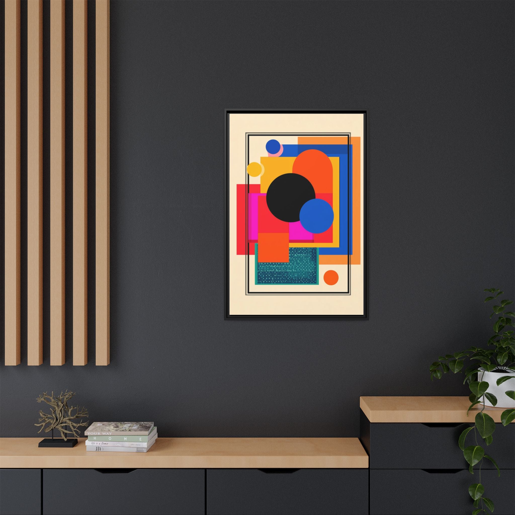 Geometric Harmony: Abstract Color Blocks, Mid-Century Modern Design, Minimalist Art Composition   |   Custom Orders Accepted
