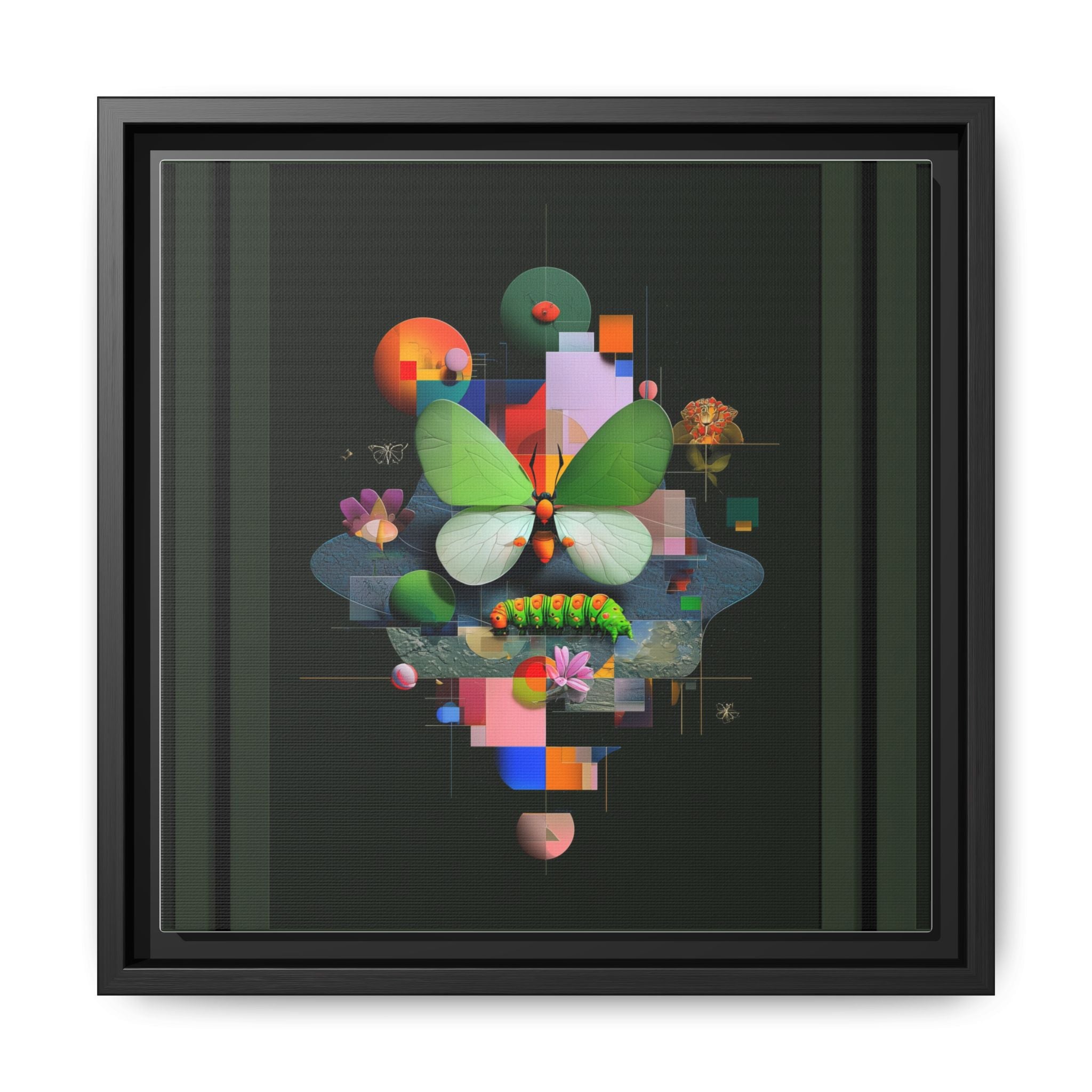 Metamorphosis Geometry Framed Print : Digital Nature Synthesis, Butterfly Abstraction   |  Personalized & Custom Orders Available