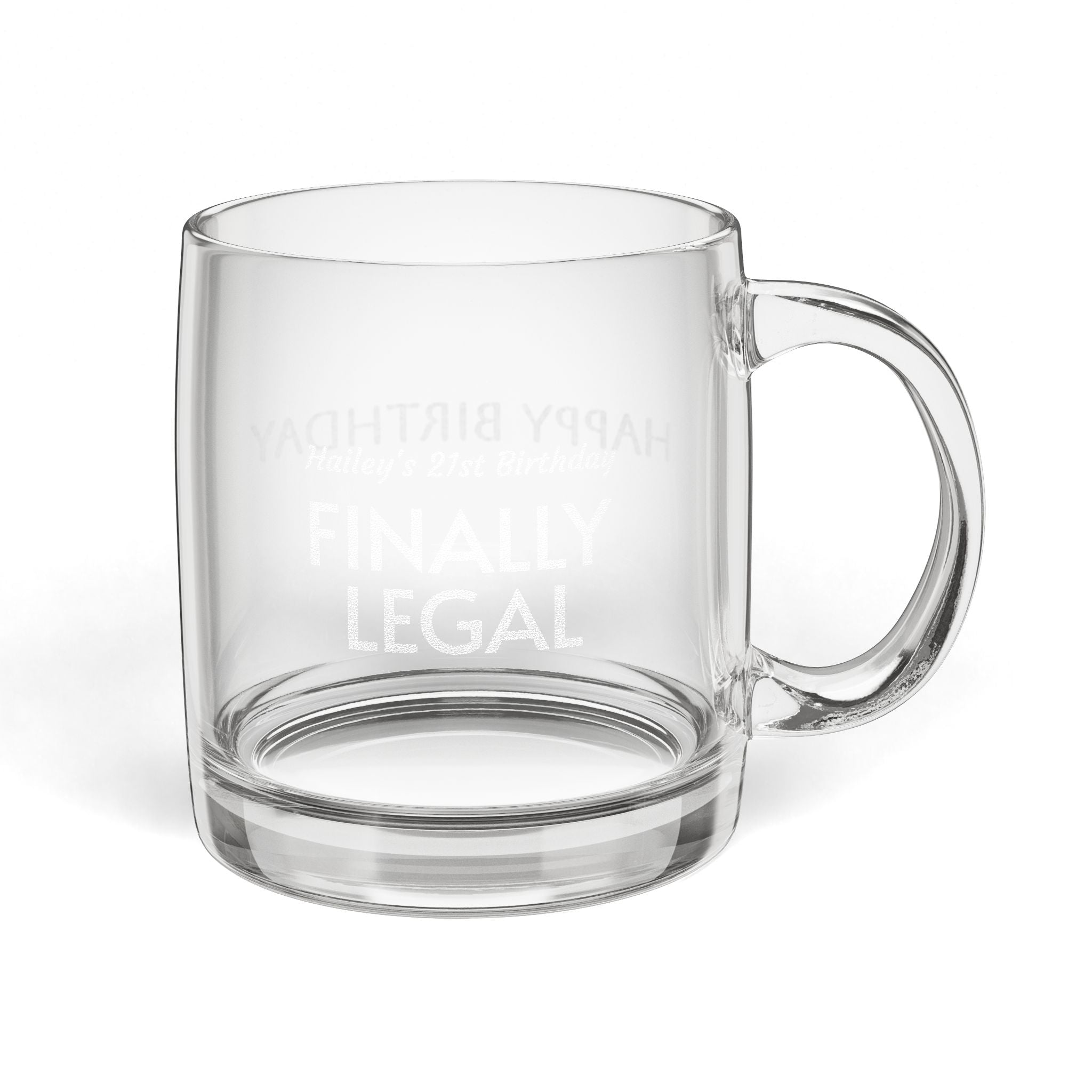 Personalized Glass Coffee Mug, 12.25oz (Engraving)