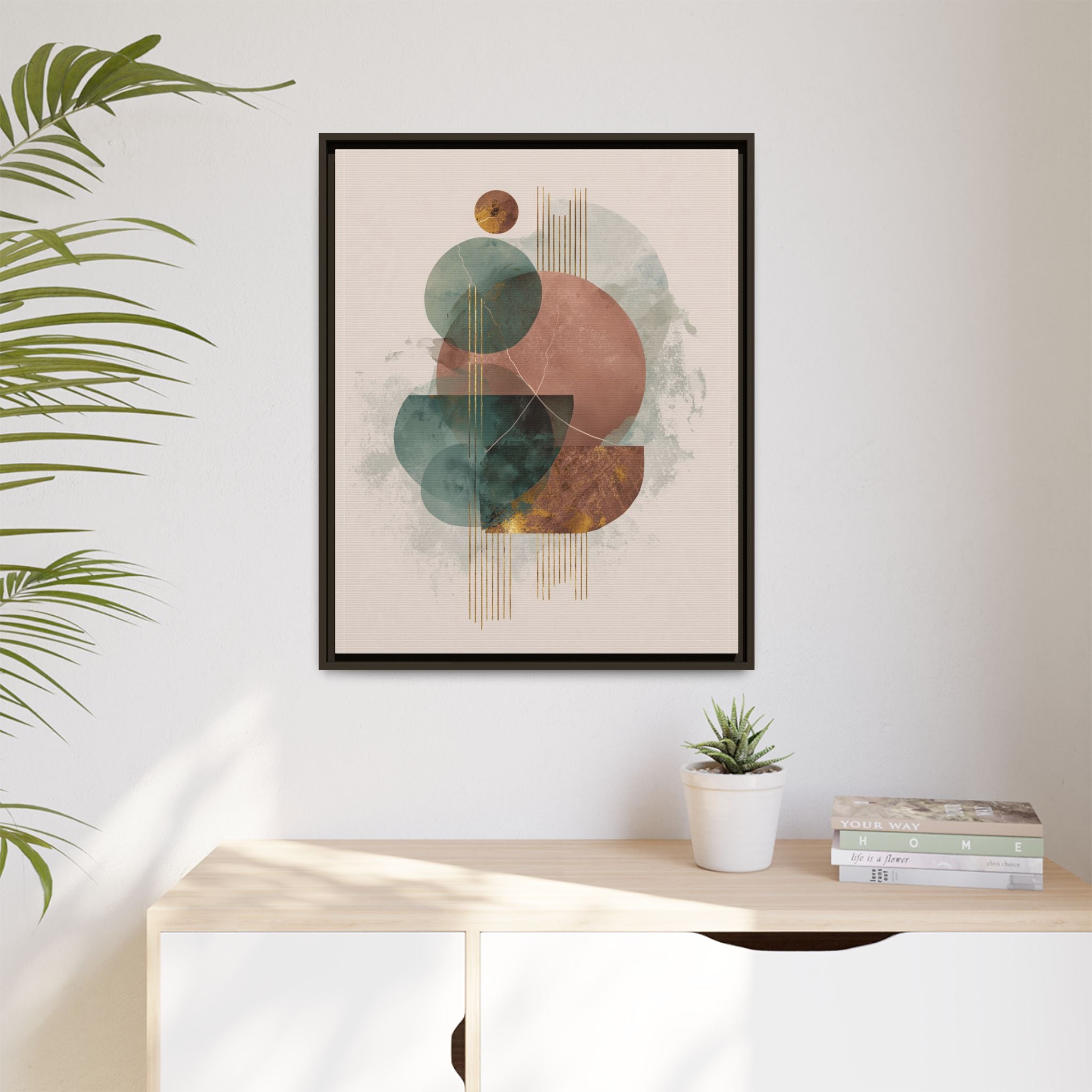 Translucent Geometries: Abstract Circles, Mid-Century Minimalism, Watercolor Layers   |   Custom Orders Accepted