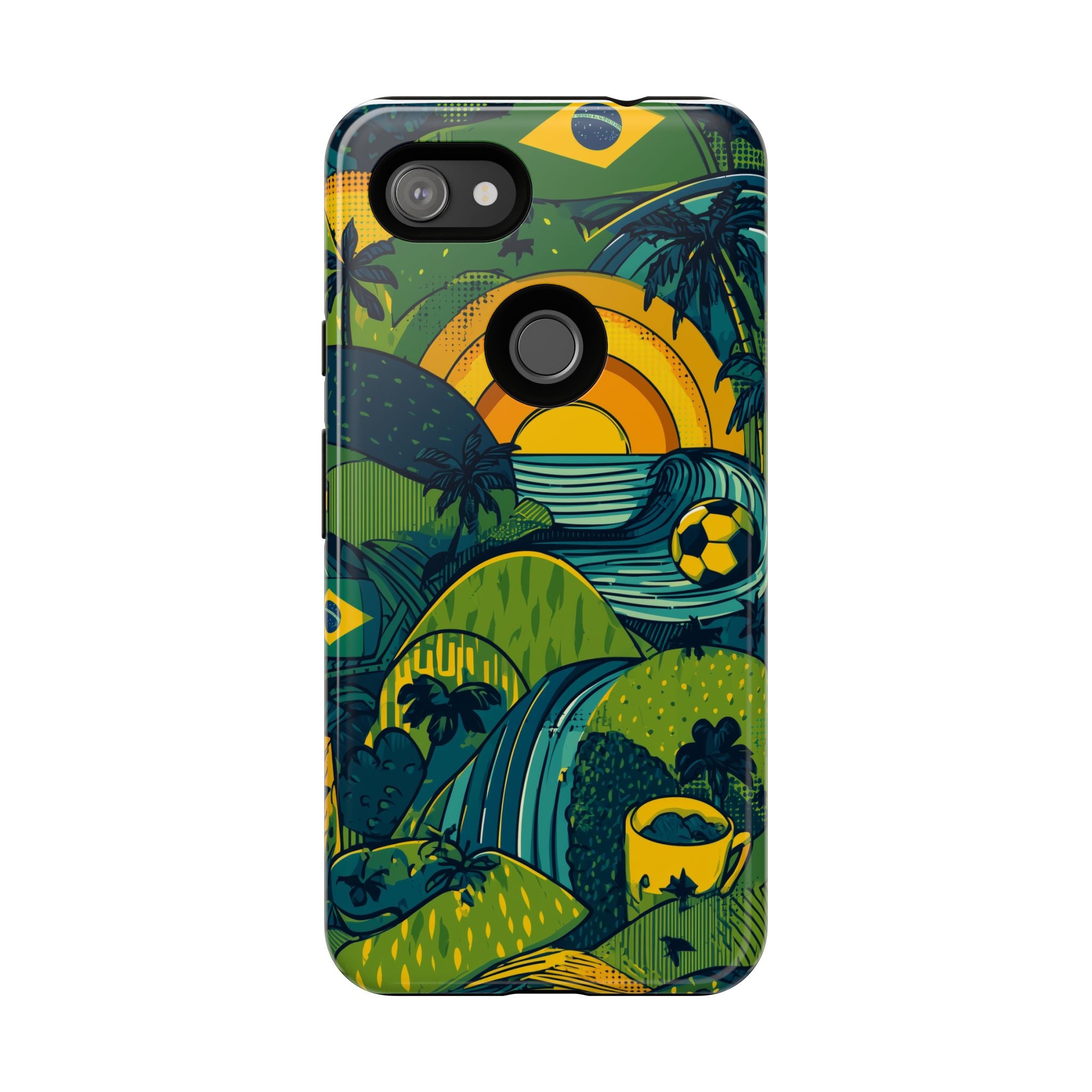Brazil Tough Cases: Sporty Tropical Phone Case, Fun Beach Vibe Phone Accessory, Summer Travel Gift, Colorful Phone Cover, Casual Style Tech