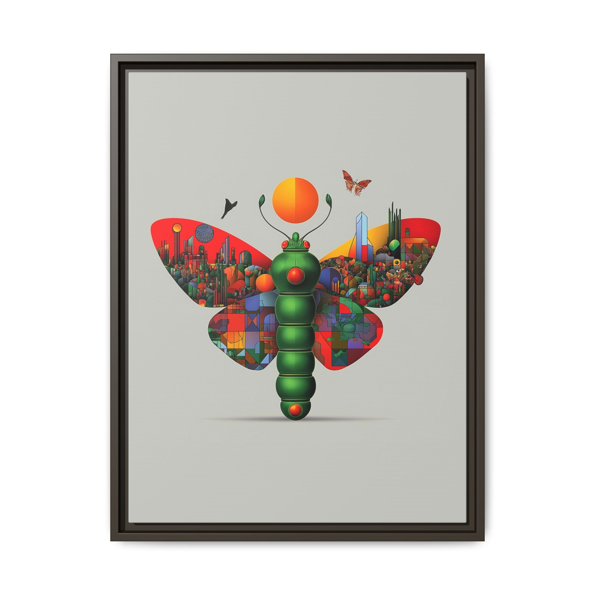 Urban Metamorphosis: Geometric Butterfly Cityscape, Cubist Digital Illustration   |    Custom Orders Available
