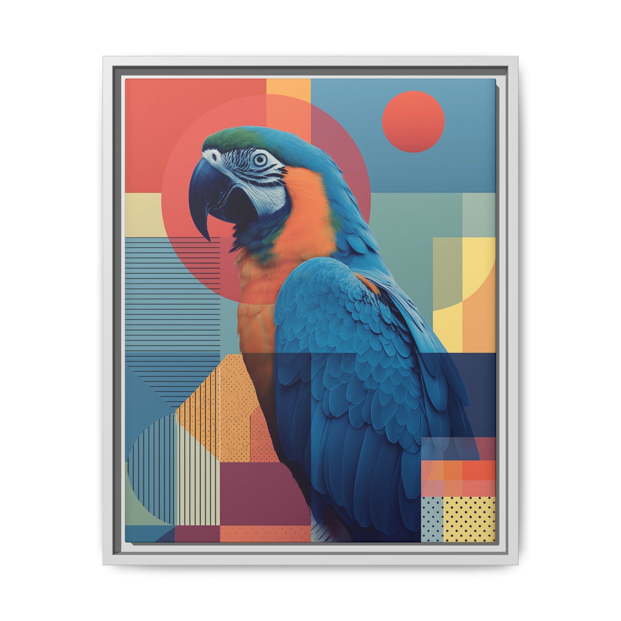 Geometric Macaw: Prismatic Wildlife Fusion, Modern Abstract Composition   |    Custom Orders Available