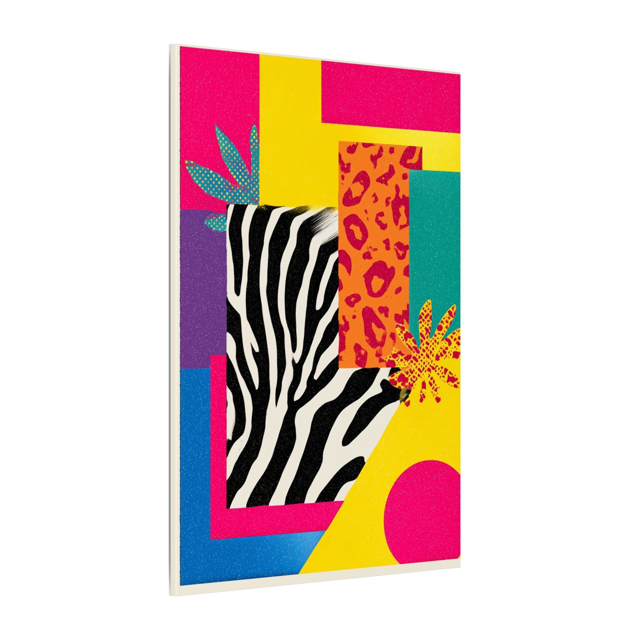 Pop Geometry: Zebra Leopard Fusion, Geometric Color Block, Modern Abstract Design   |   Custom Orders Accepted