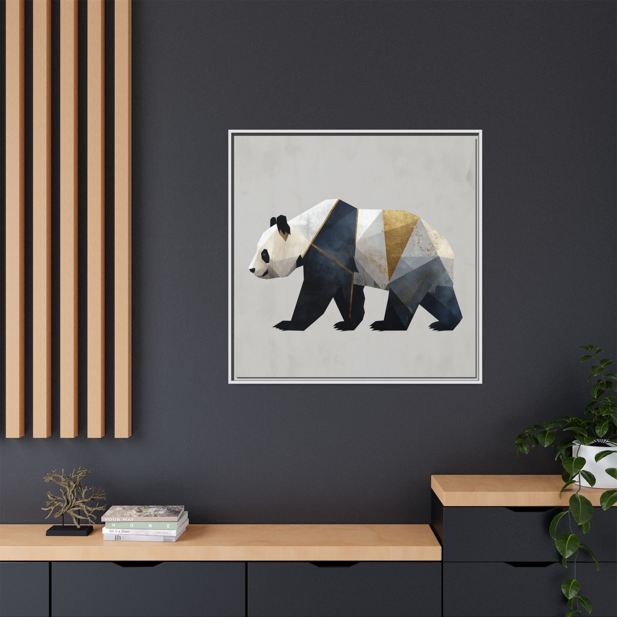 Geometric Panda: Cubist Animal Portrait, Modern Minimalist Art Style   |  Personalized & Custom Orders Available