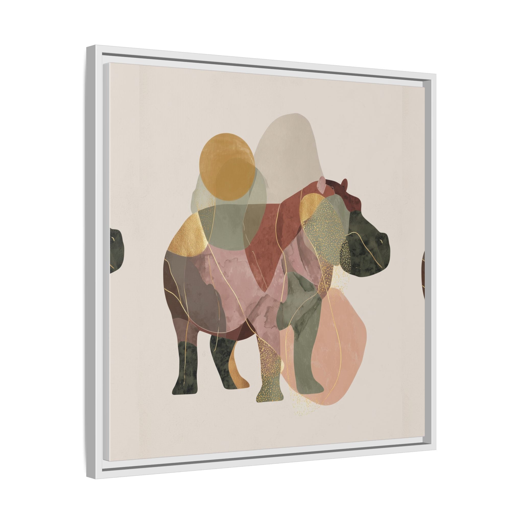 Geometric Harmony: Abstract Hippo Silhouette, Modern Minimalist Animal Art   |    Custom Orders Available