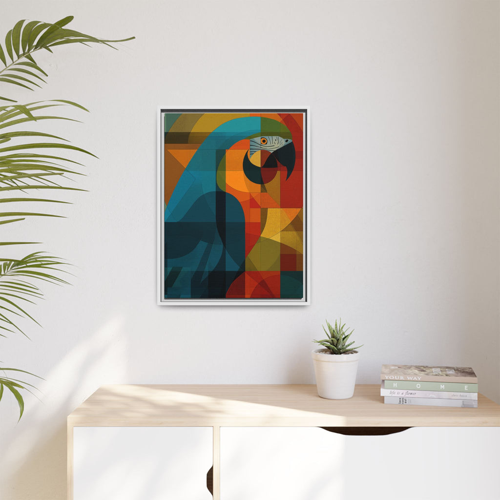 Prismatic Parrot Framed Print : Cubist Digital Geometry, Modernist Color Fragmentation   |  Personalized & Custom Orders Available