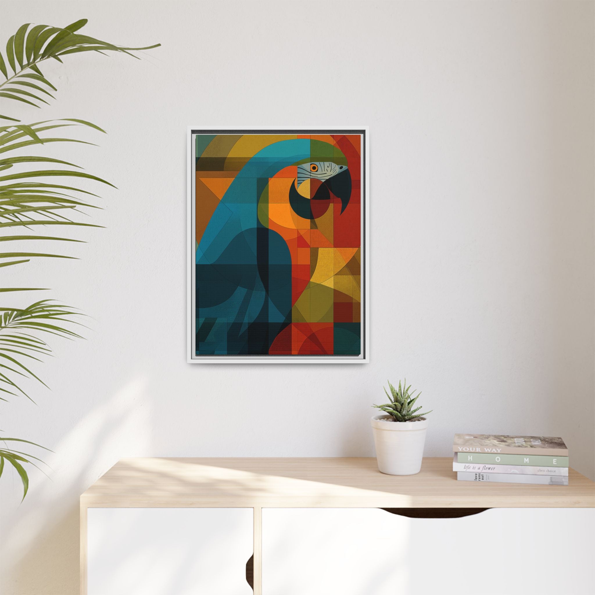 Prismatic Parrot Framed Print : Cubist Digital Geometry, Modernist Color Fragmentation   |  Personalized & Custom Orders Available