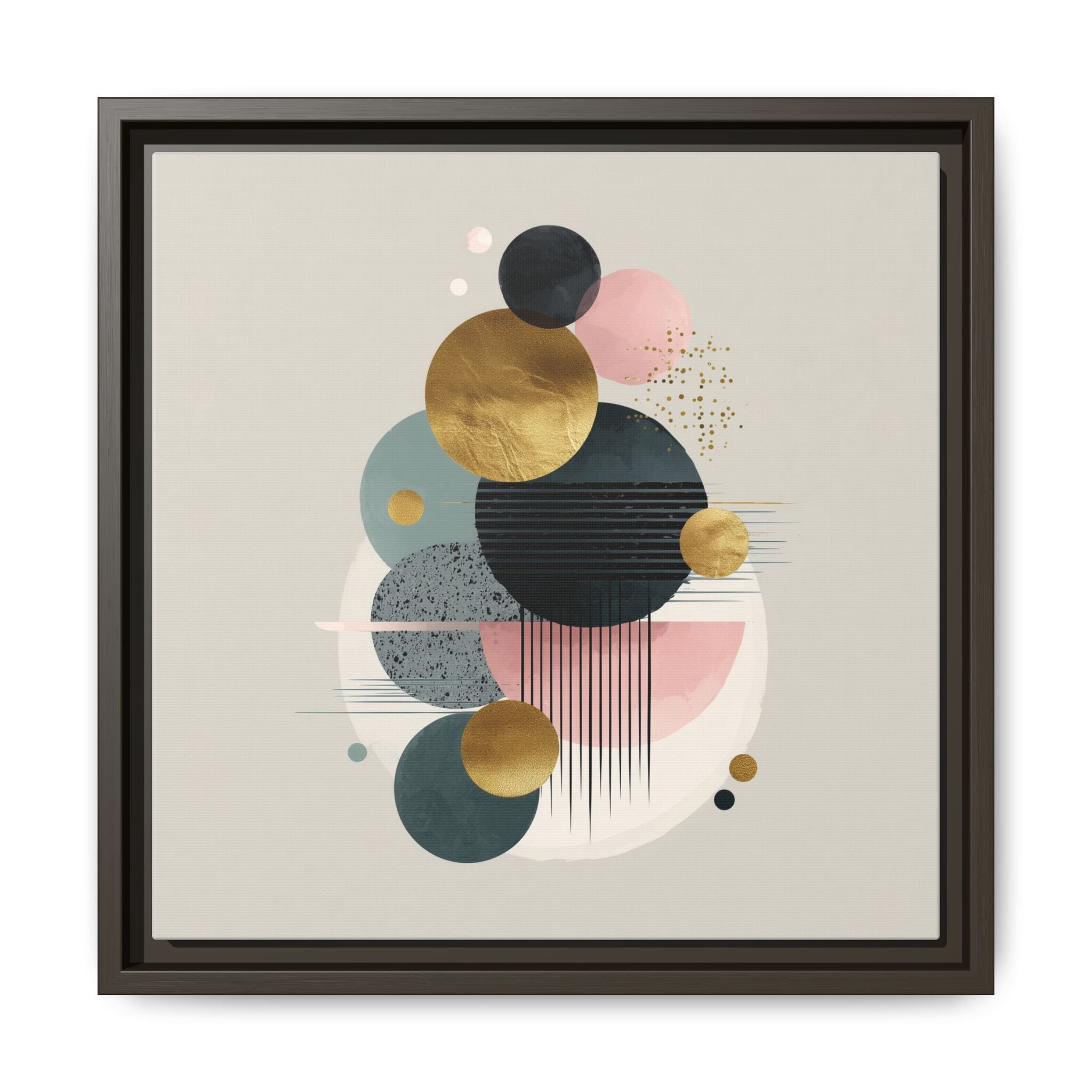 Geometric Harmony: Intersecting Circles, Mid-Century Modern Design, Abstract Metallic Composition   |   Custom Orders Accepted