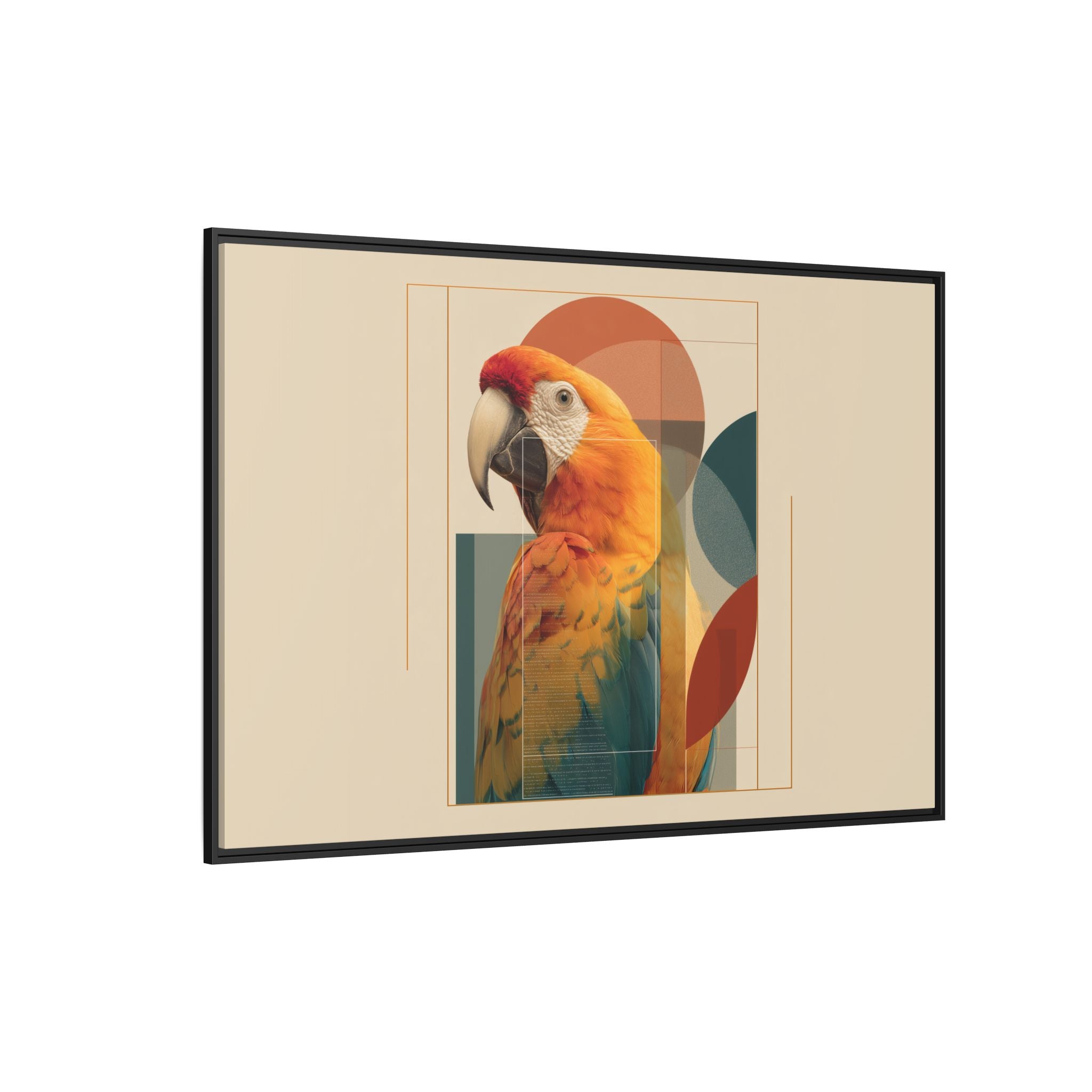 Macaw Geometry: Vibrant Avian Portrait, Modernist Graphic Design   |  Personalized & Custom Orders Available