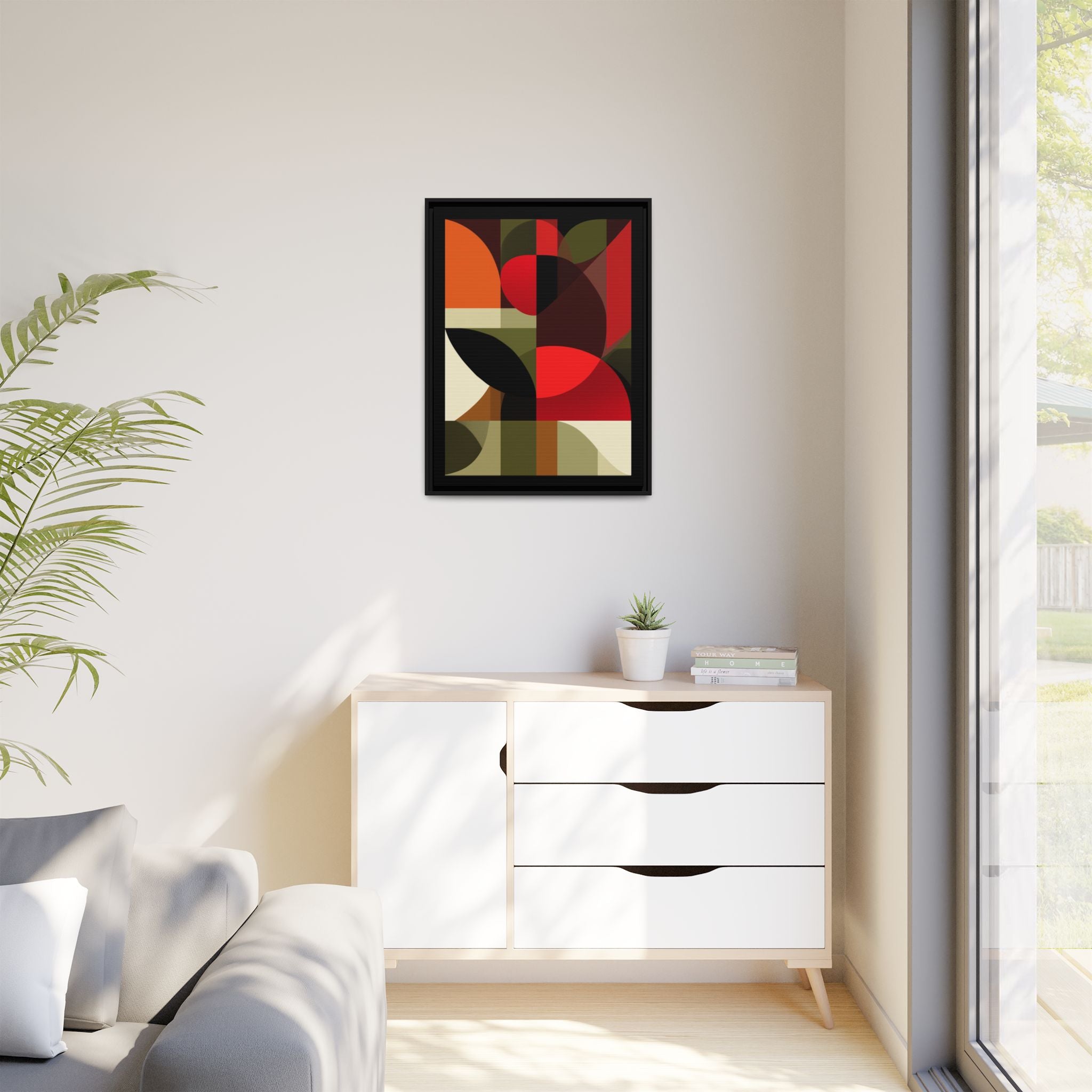 Geometric Fusion: Modern Abstract Composition, Cubist Color Blocks, Architectural Form Harmony   |   Custom Orders Accepted