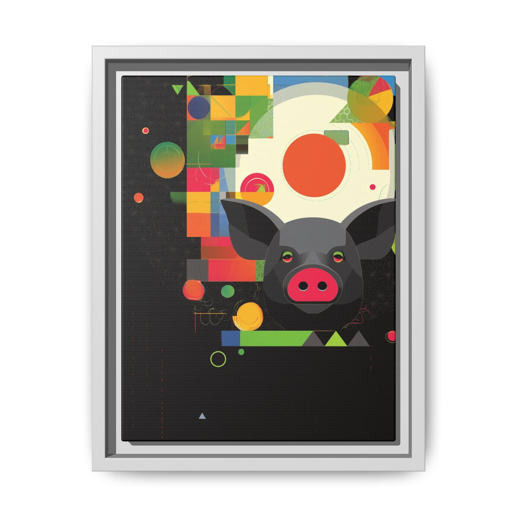 Prismatic Porcine: Geometric Digital Art, Cubist Pop Pig Portrait   |  Personalized & Custom Orders Available