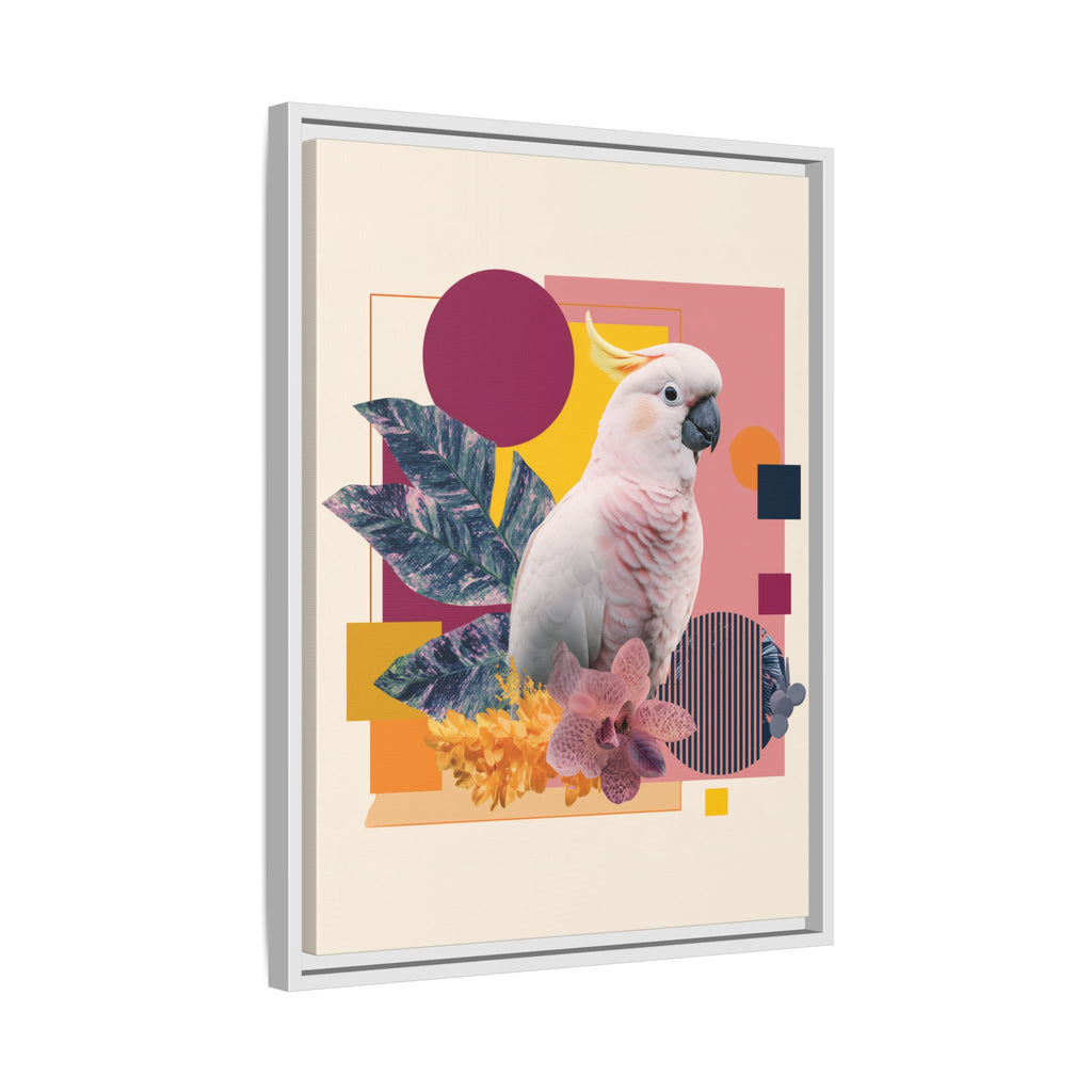Cockatoo Geometric Framed Print : Tropical Digital Collage, Modern Abstract Design   |  Personalized & Custom Orders Available
