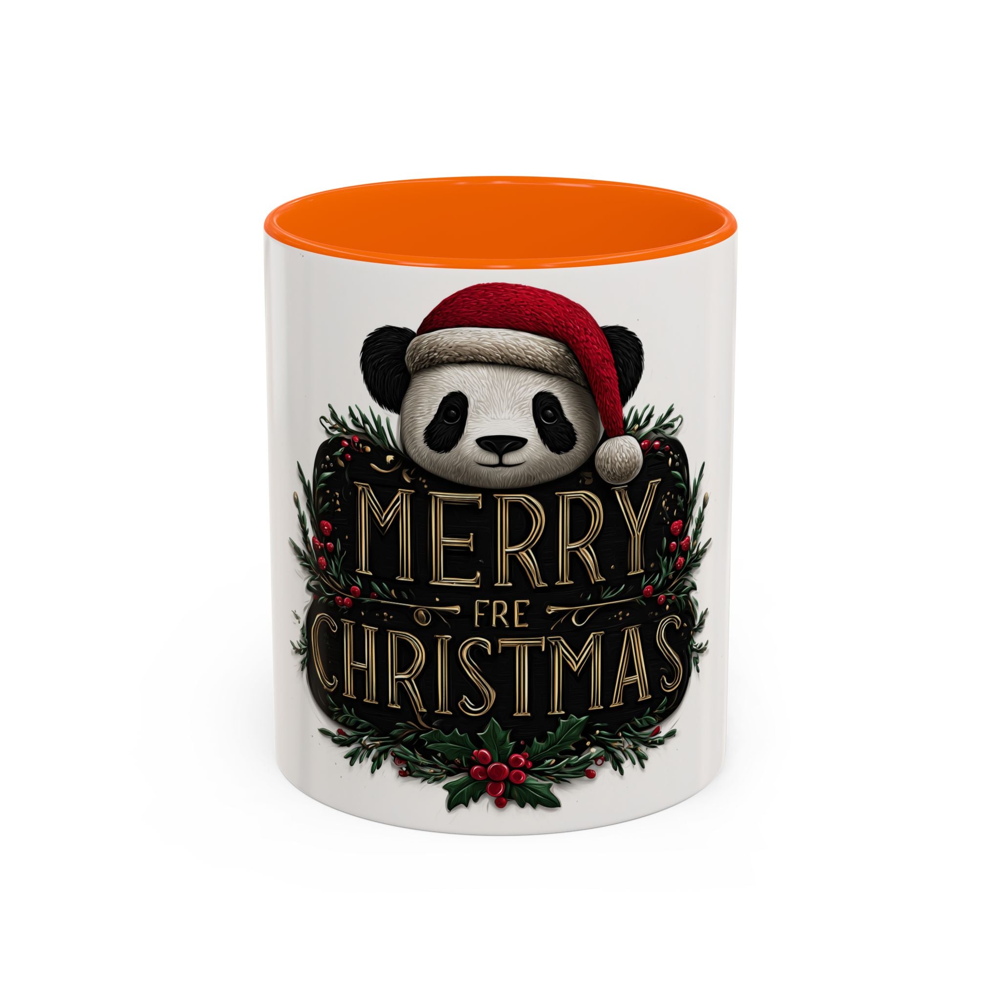 Merry Christmas Panda Coffee Mug - Holiday Gift, Ceramic Mug, Cute Panda Mug, Festive Drinkware, Christmas Decor