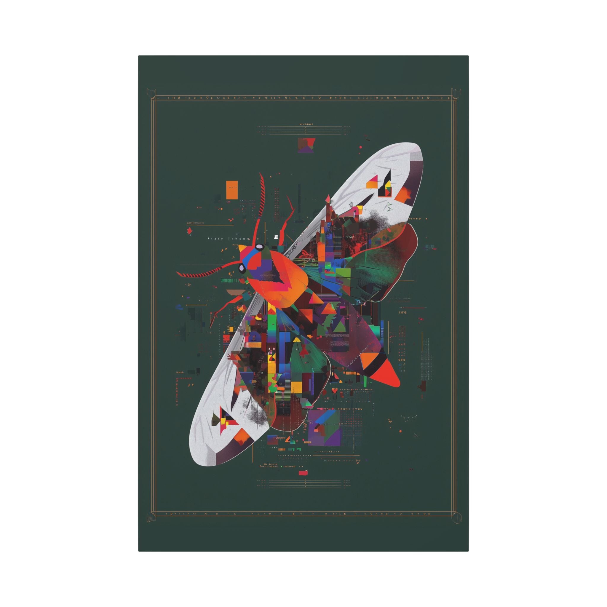 Geometric Butterfly: Digital Fragmentation, Chromatic Abstract Design   |    Custom Orders Available