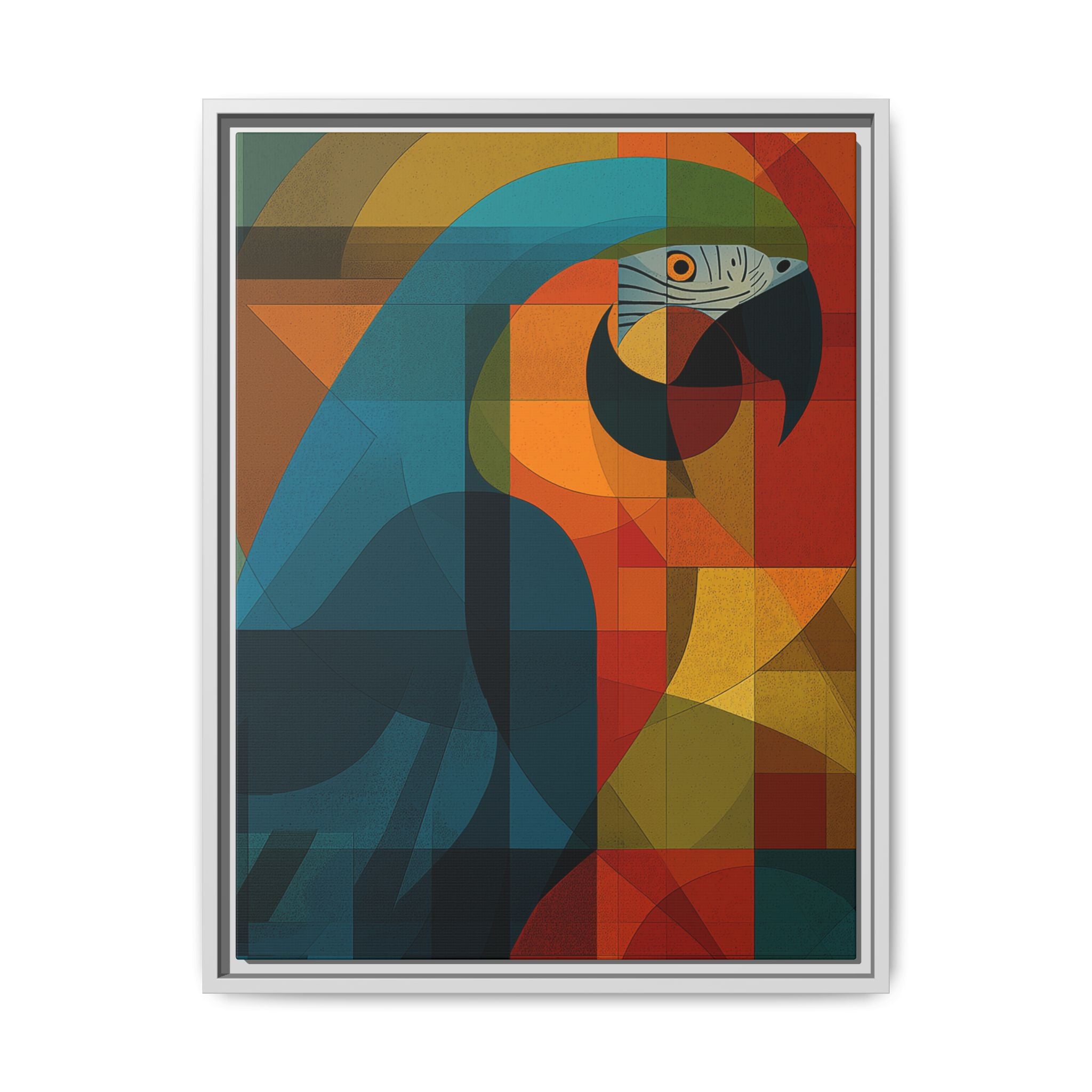 Prismatic Macaw: Geometric Avian Portrait, Cubist Color Composition   |    Custom Orders Available