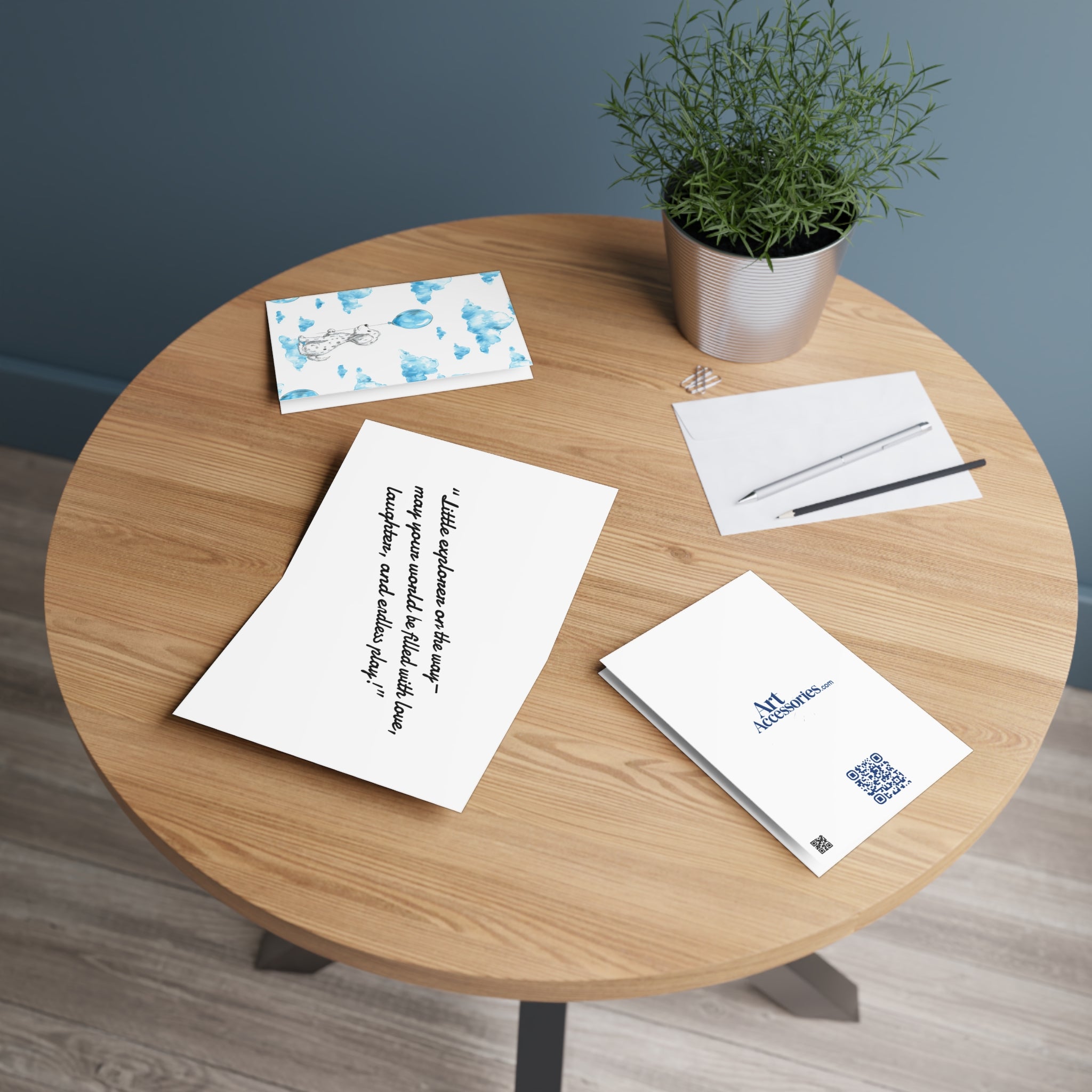 Baby Shower Greeting Cards — Cute Dog Design (Baby Boy)