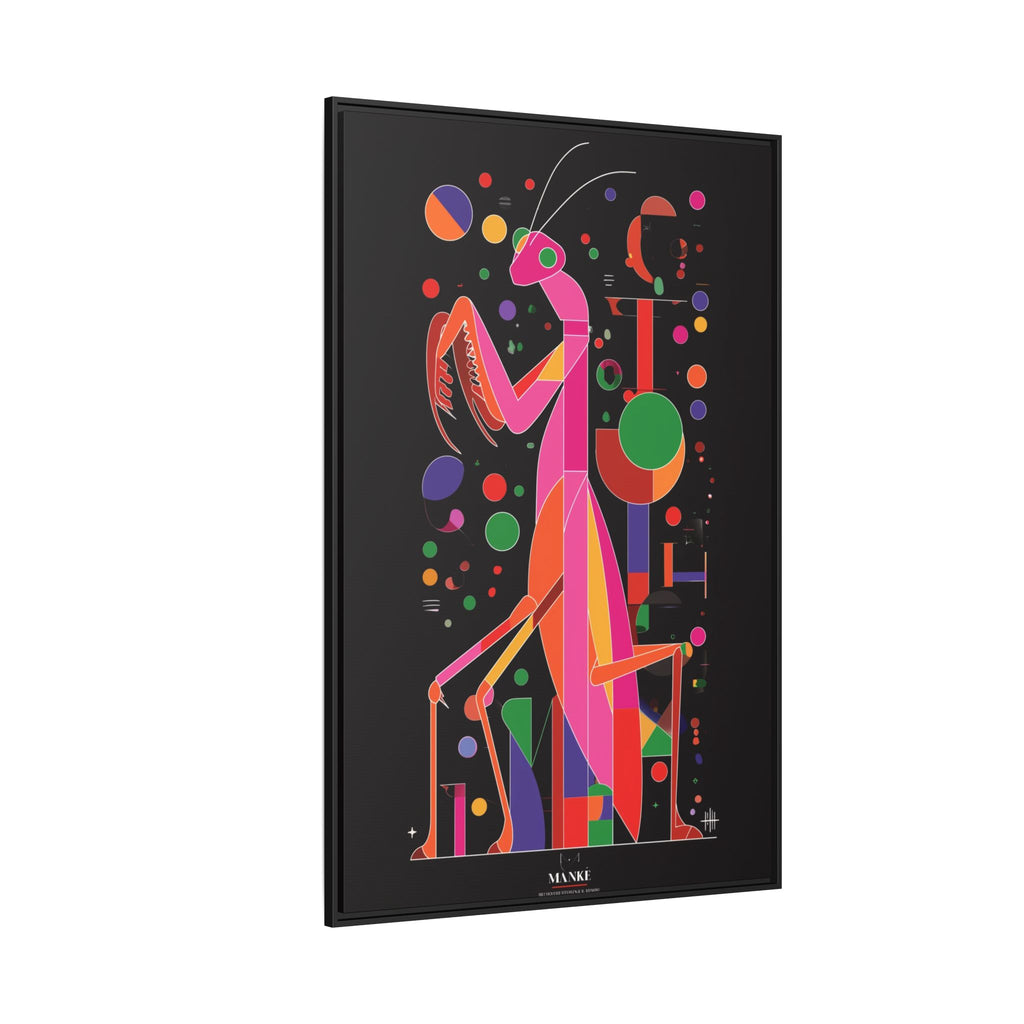 Mantis Geometrica Framed Print : Cubist Insect Design, Vibrant Graphic Poster Art   |   Custom Orders Available