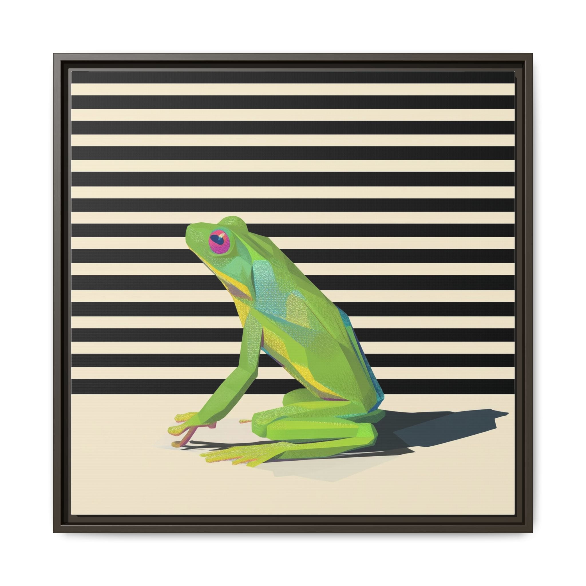Stylized Frog Portrait Framed Print , Minimalist Pop Art Design   |  Personalized & Custom Orders Available
