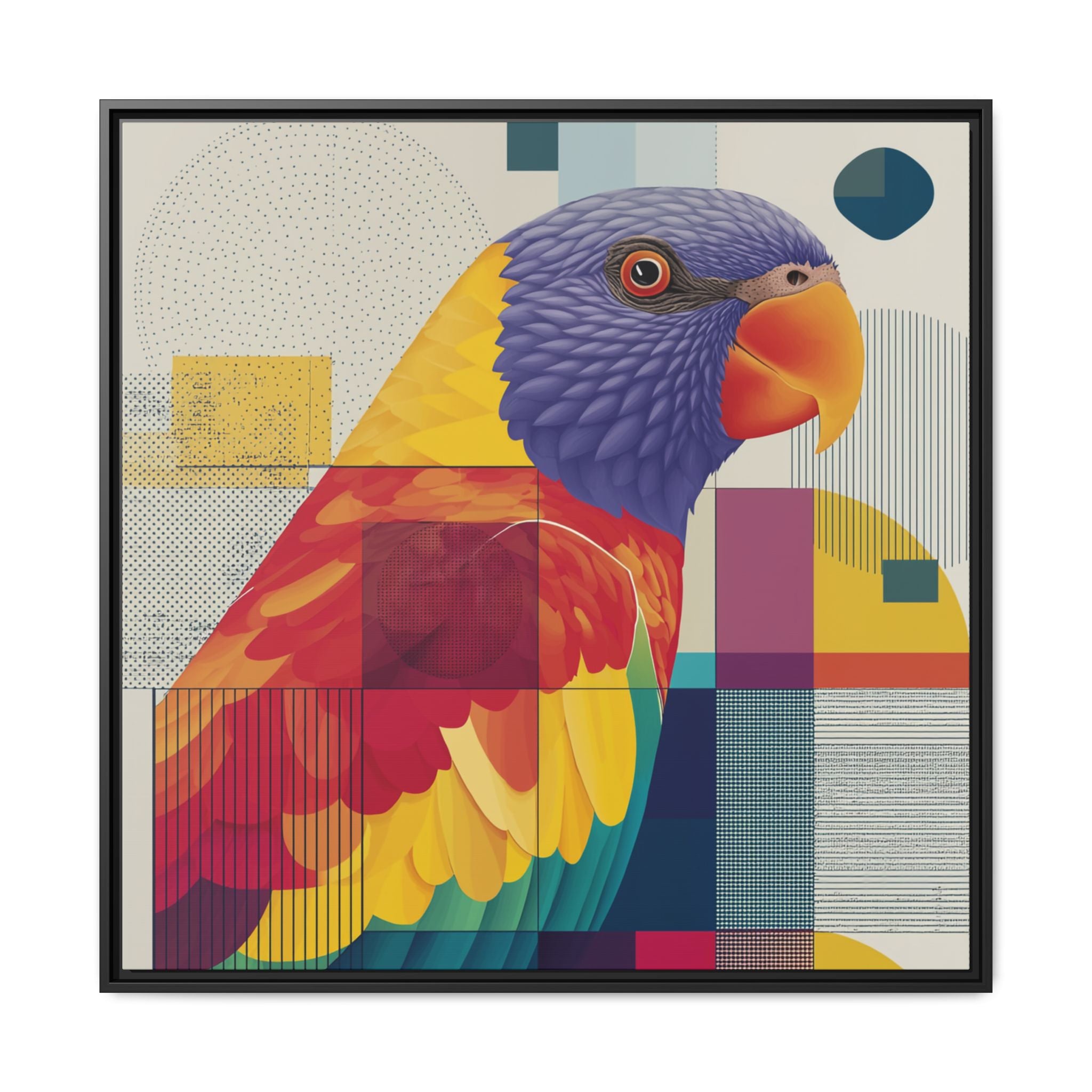 Geometric Parrot: Abstract Wildlife Art, Modern Color Block Design   |  Personalized & Custom Orders Available