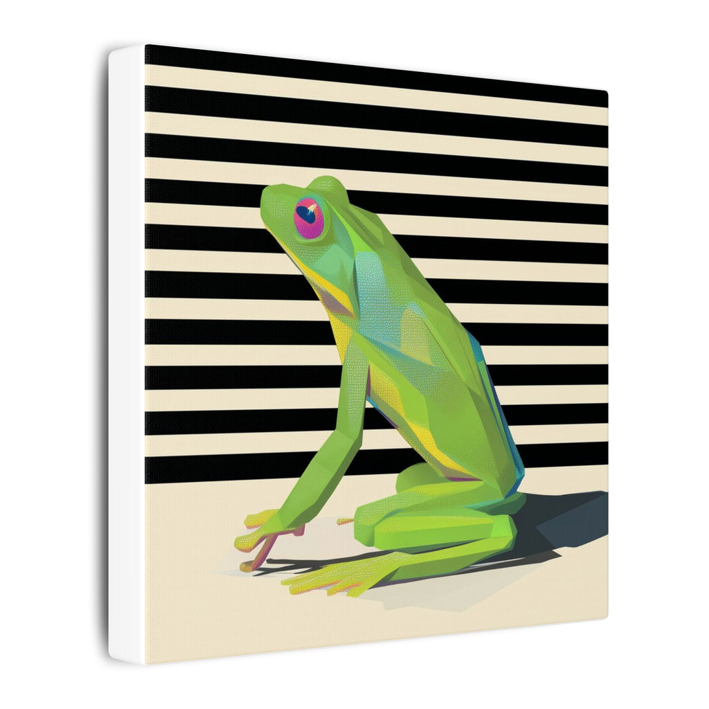 Geometric Frog Vibrance: Modern Wildlife Art, Minimalist Green Graphic Design   |    Custom Orders Available