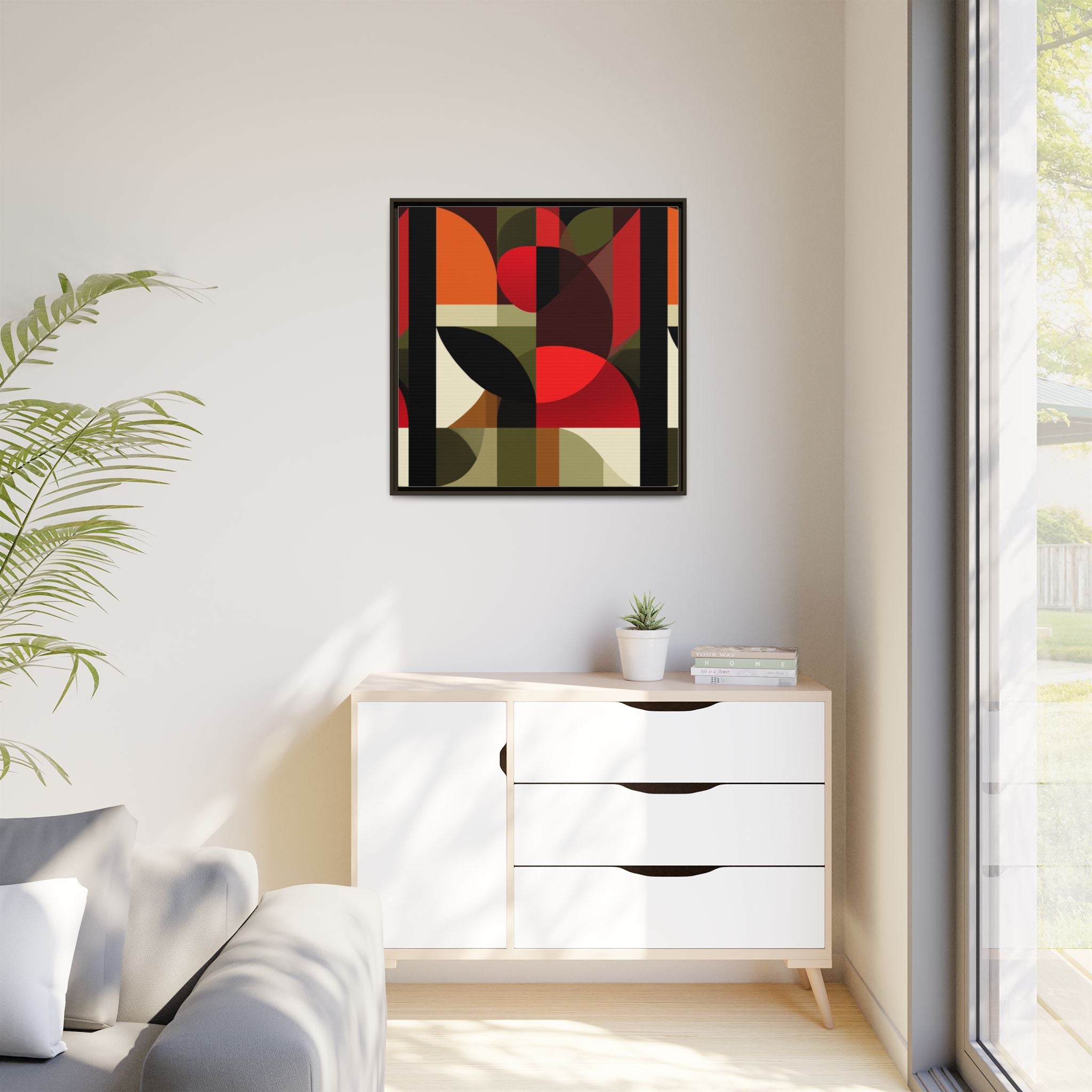 Geometric Fusion: Modern Abstract Composition, Cubist Color Blocks, Architectural Form Harmony   |   Custom Orders Accepted