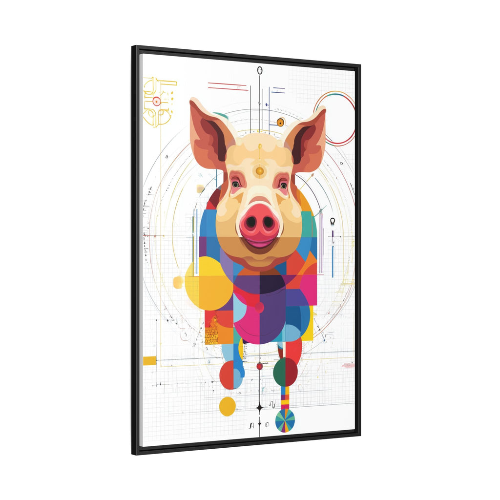 Geometric Pig: Digital Cubist Portrait, Mathematical Animal Abstraction   |    Custom Orders Available