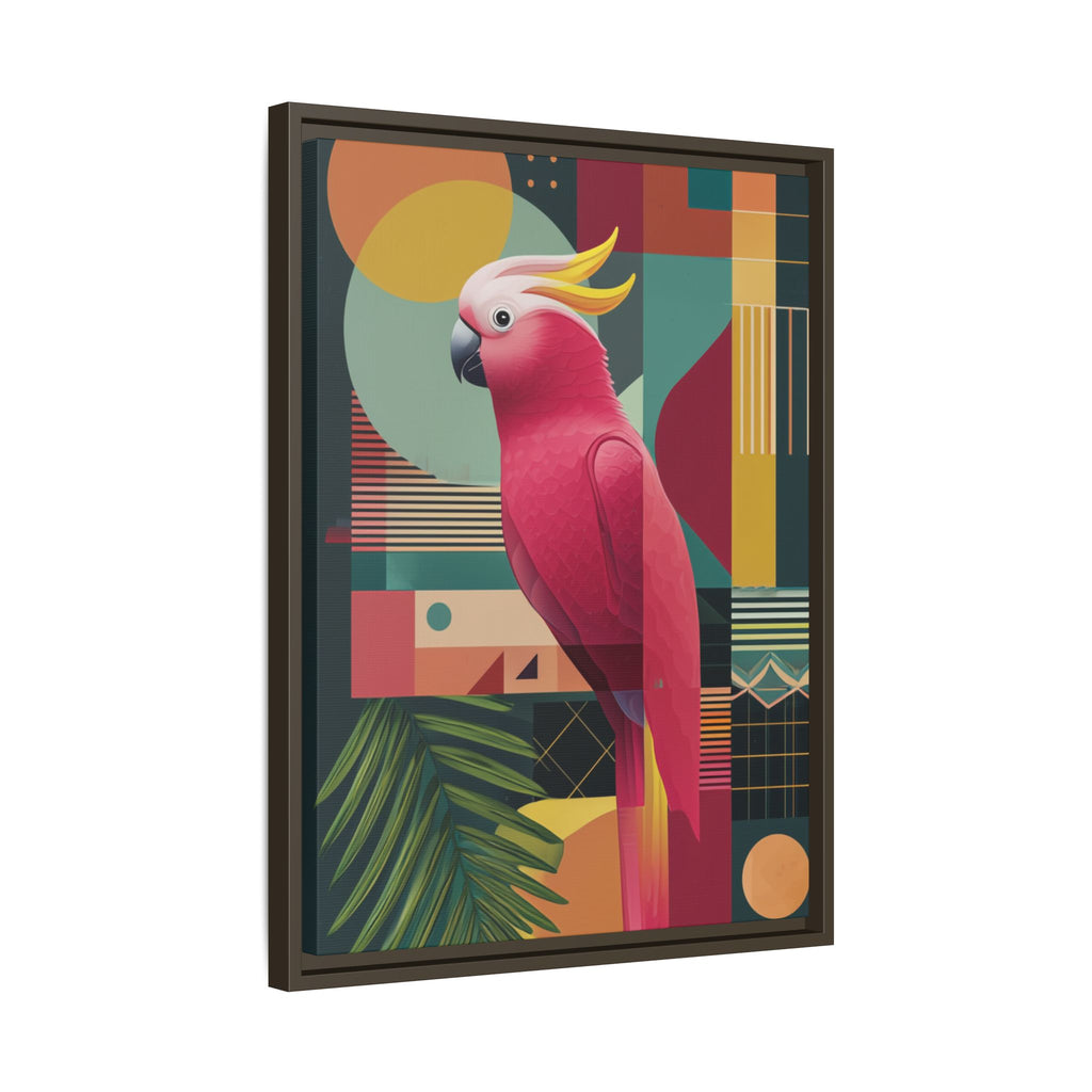 Geometric Cockatoo Framed Print: Mid-Century Modern Bird Art, Contemporary Graphic Print   |  Personalized & Custom Orders Available