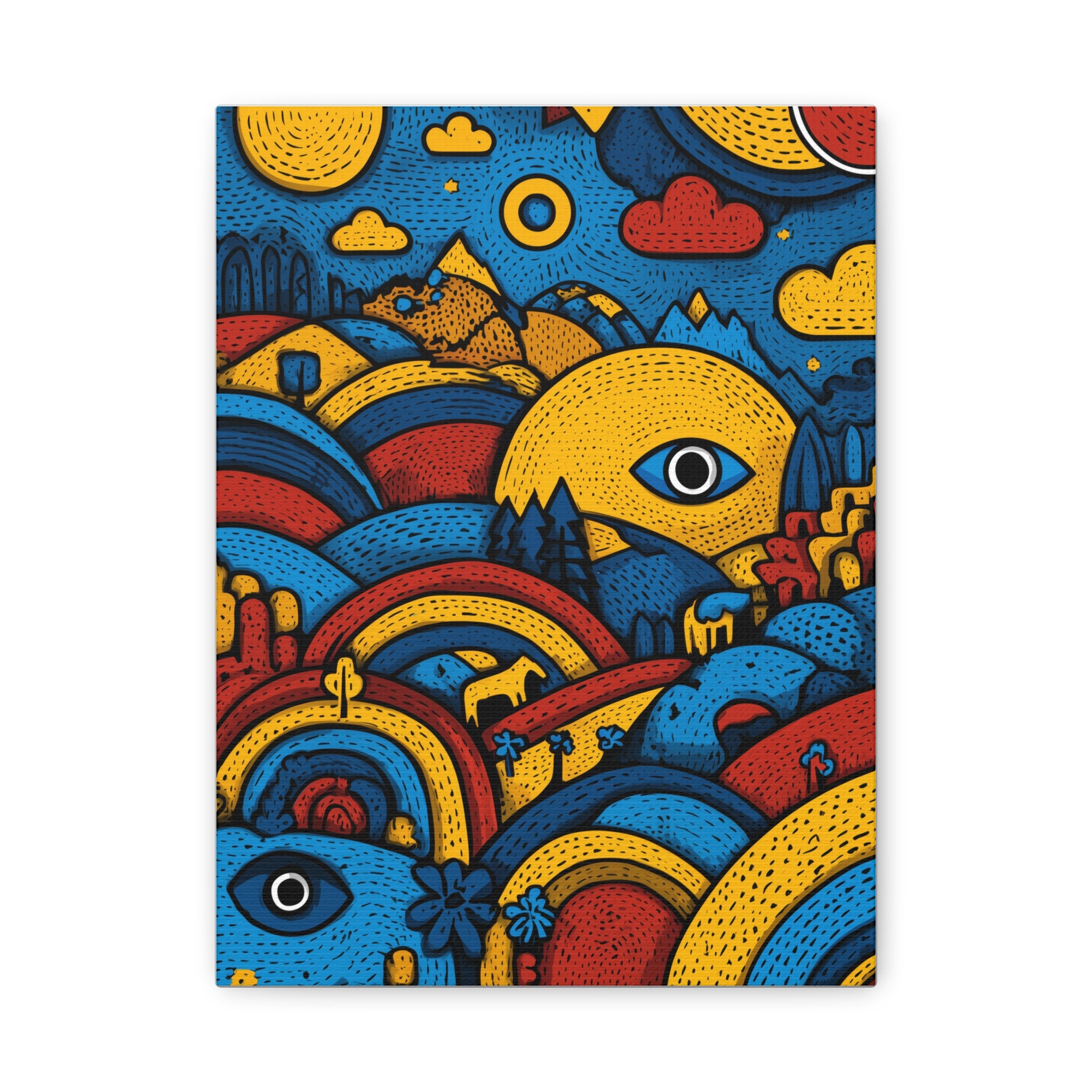 Colorful Landscape Canvas Artwork, Abstract Wall Decor, Home Wall Art, Boho Decor, Eye-catching Art for Living Room