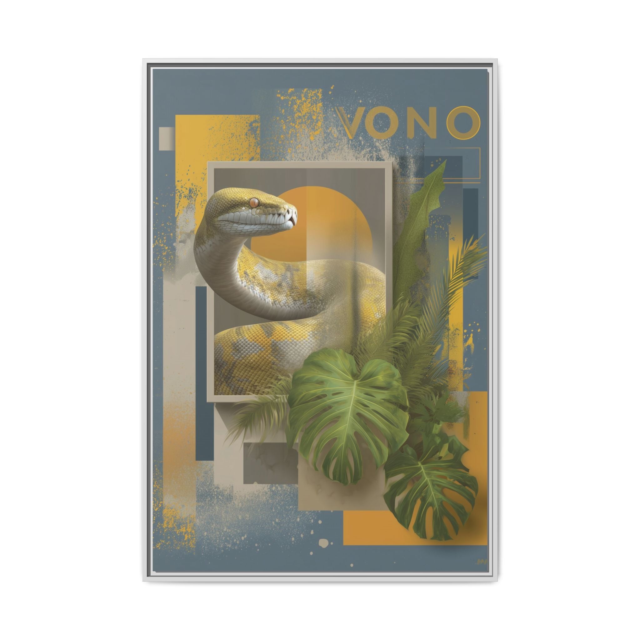 Serpent of Geometric Dimensions: Tropical Vono Design, Abstract Wildlife Art   |  Personalized & Custom Orders Available