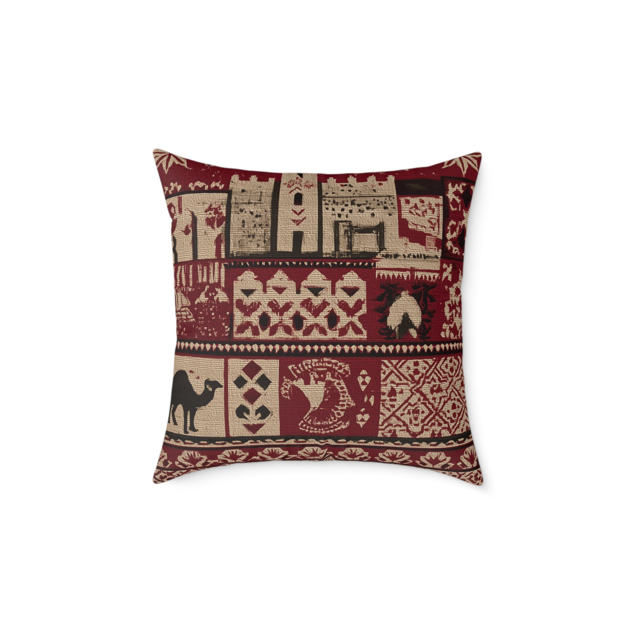 Moroccan Cozy Decorative Pillow, Rustic Home Decor, Holiday Accent Cushion, Gift for Home Warmth, Christmas & Winter Themes