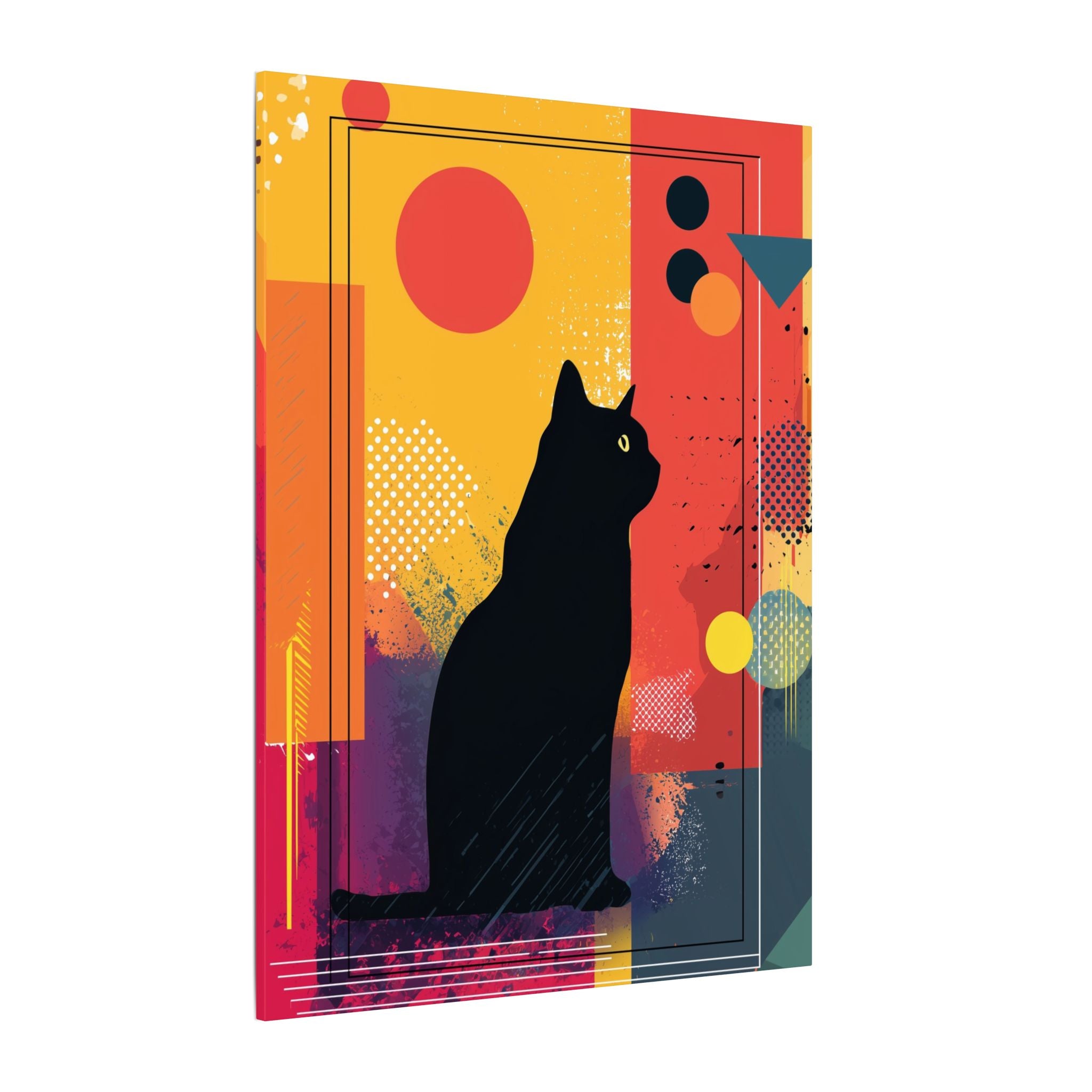 Feline Fusion: Geometric Kaleidoscope, Abstract Digital Art, Colorful Pop Silhouette   |  Personalized & Custom Orders Available