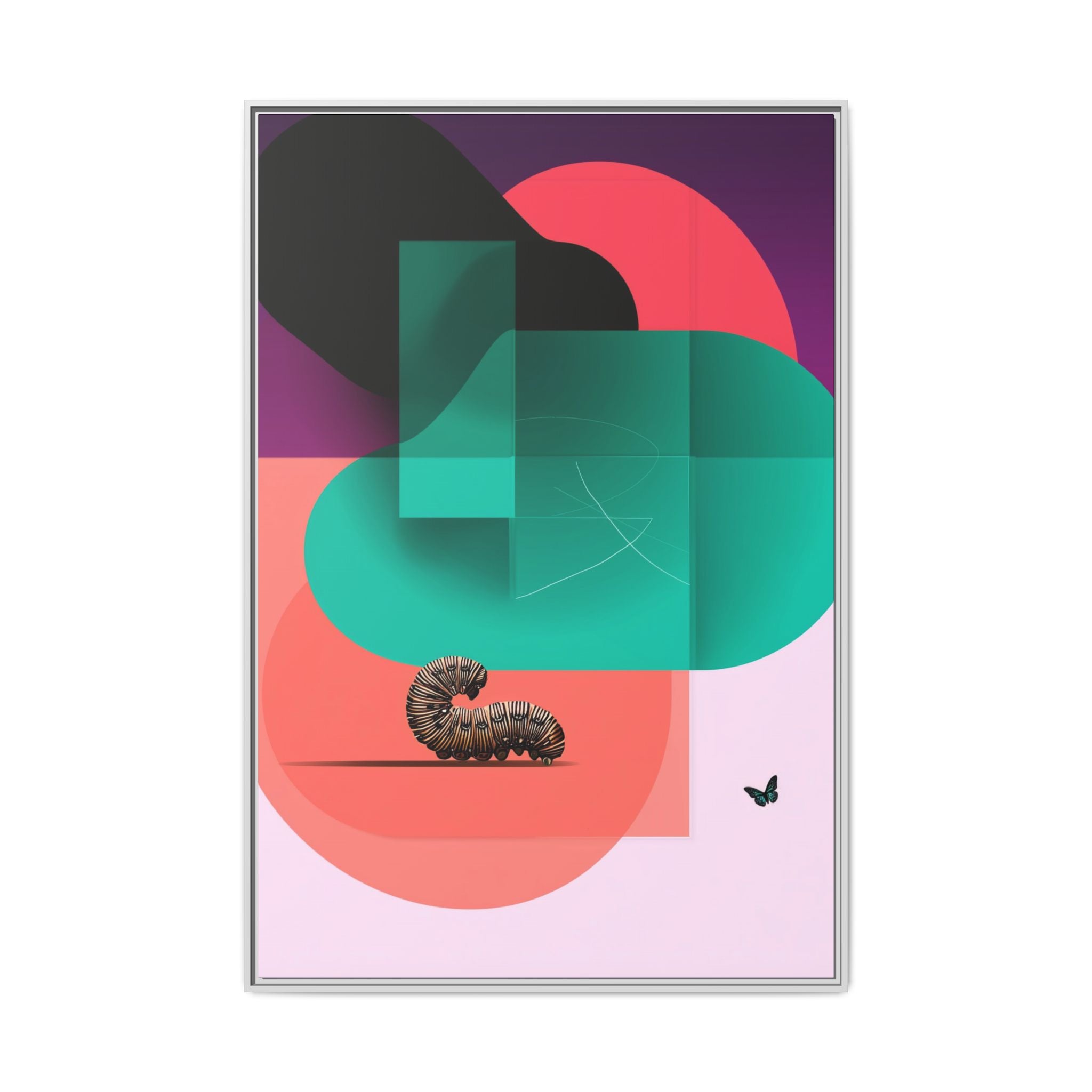 Metamorphosis of Color: Geometric Abstract Butterfly Design, Translucent Shapes Composition   |    Custom Orders Available