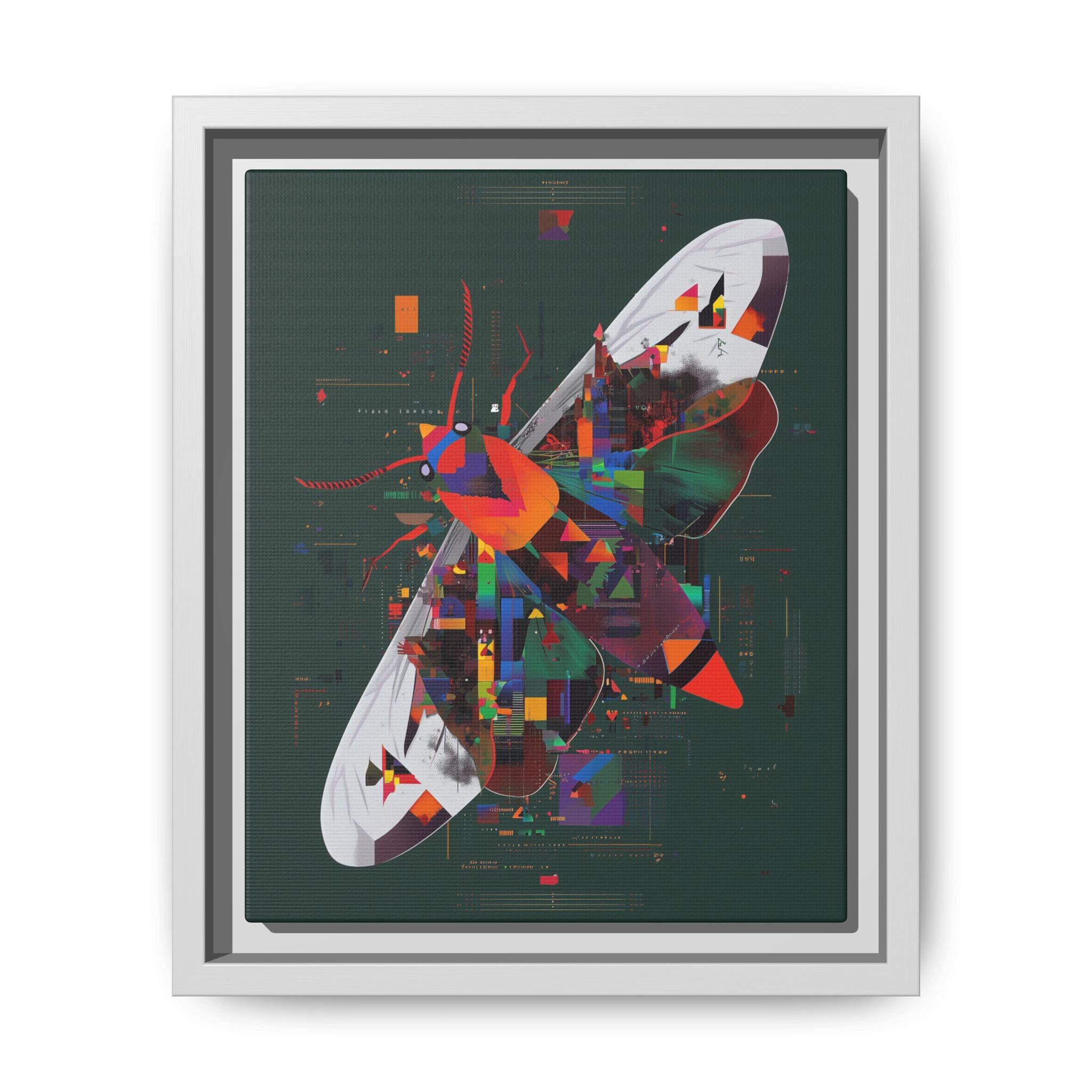 Digital Metamorphosis Framed Print : Geometric Butterfly Synthesis, Technological Nature Rendering   |   Custom Orders Available